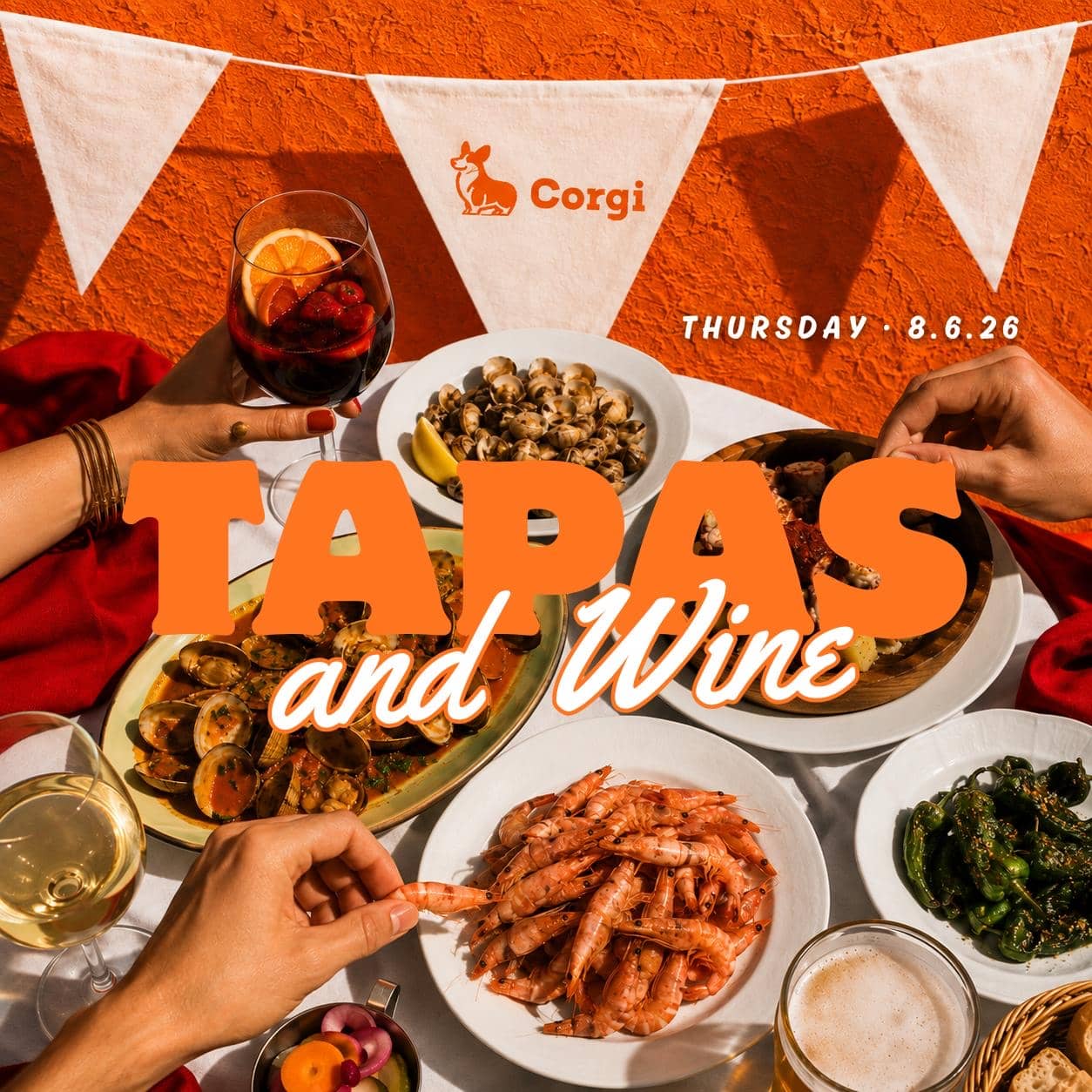 Tapas and Wine with Corgi