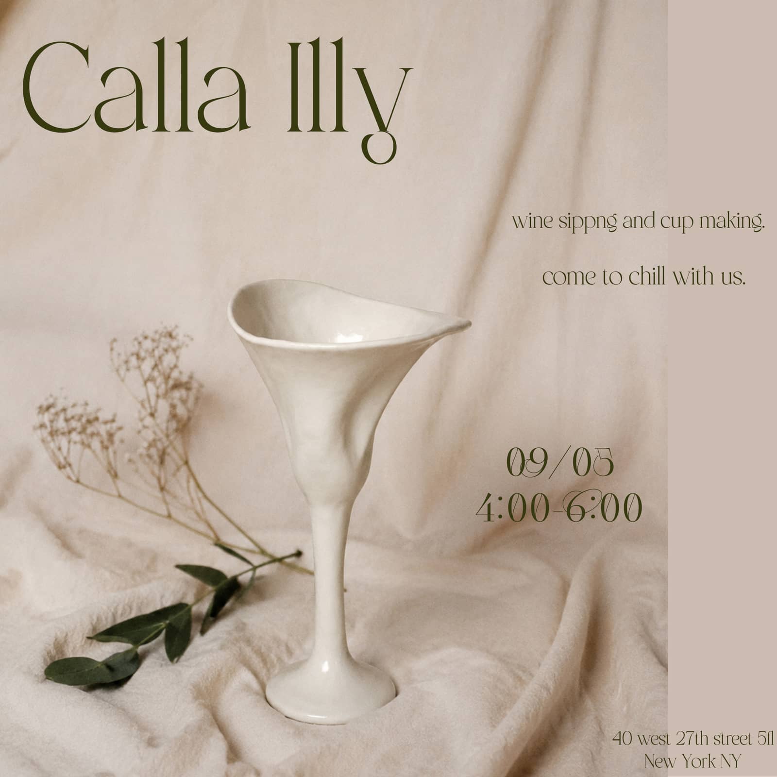 Calla illy— A Candlelit Ceramic Goblet Workshop.