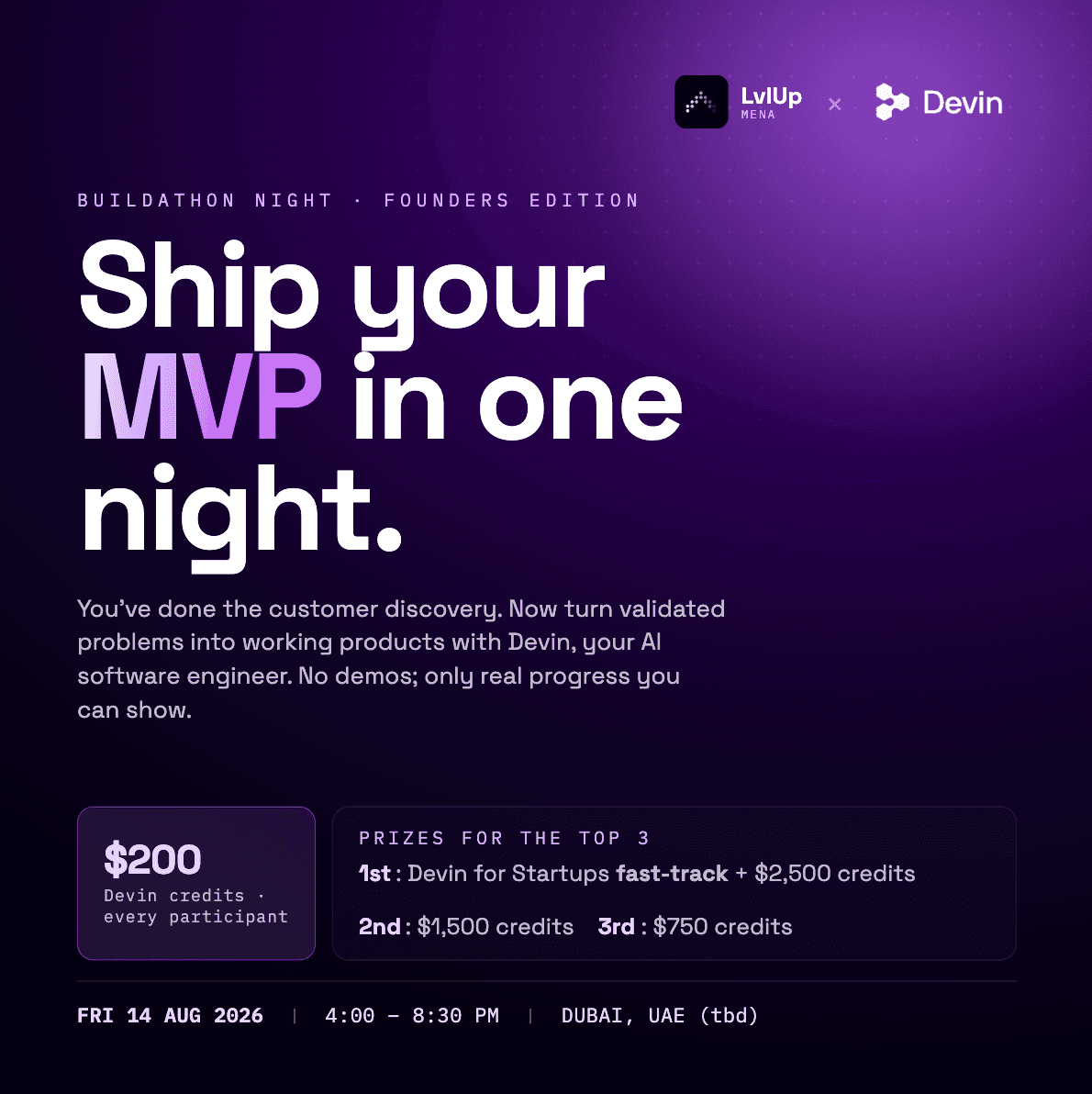 LvlUp MENA x Devin AI: Ship Your MVP Night