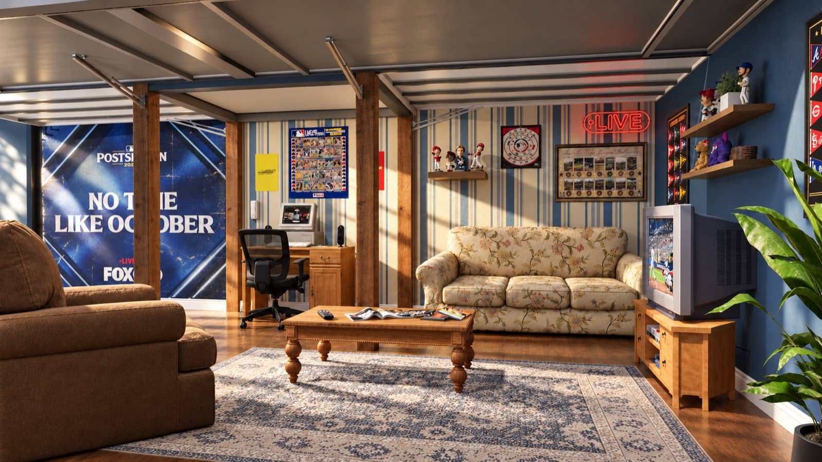 Baseball Throwback Living-Room Pop-Up