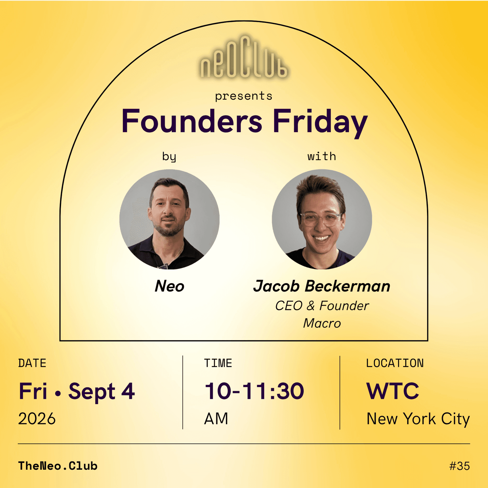 Founders Friday by Neo with Jacob Beckerman