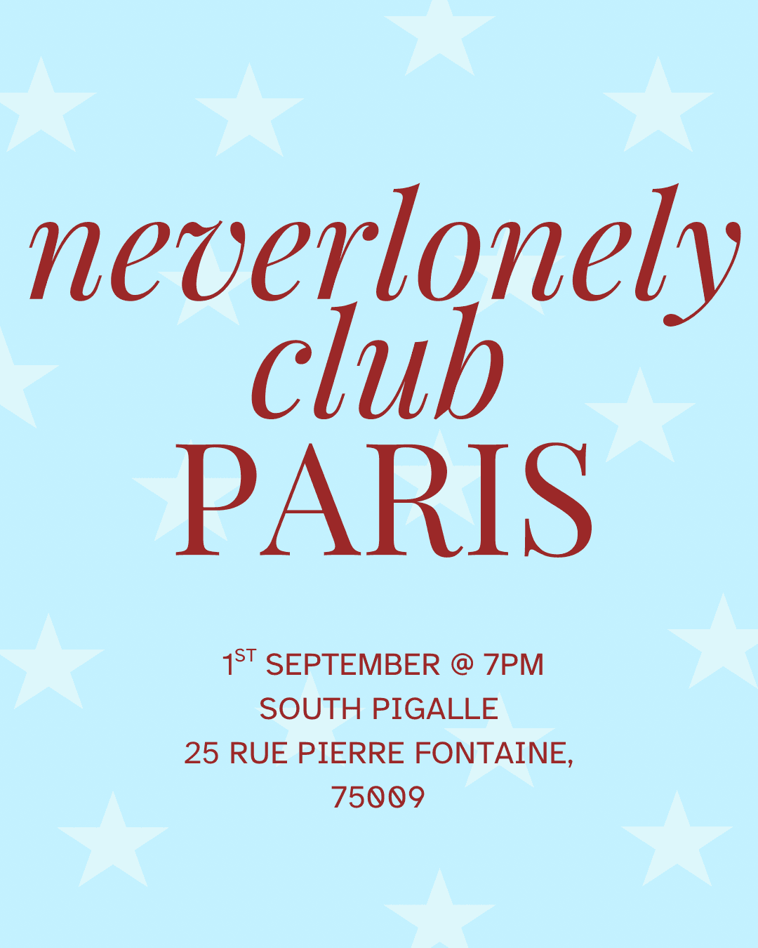 NEVER LONELY CLUB SOCIAL EVENT ⭐️
