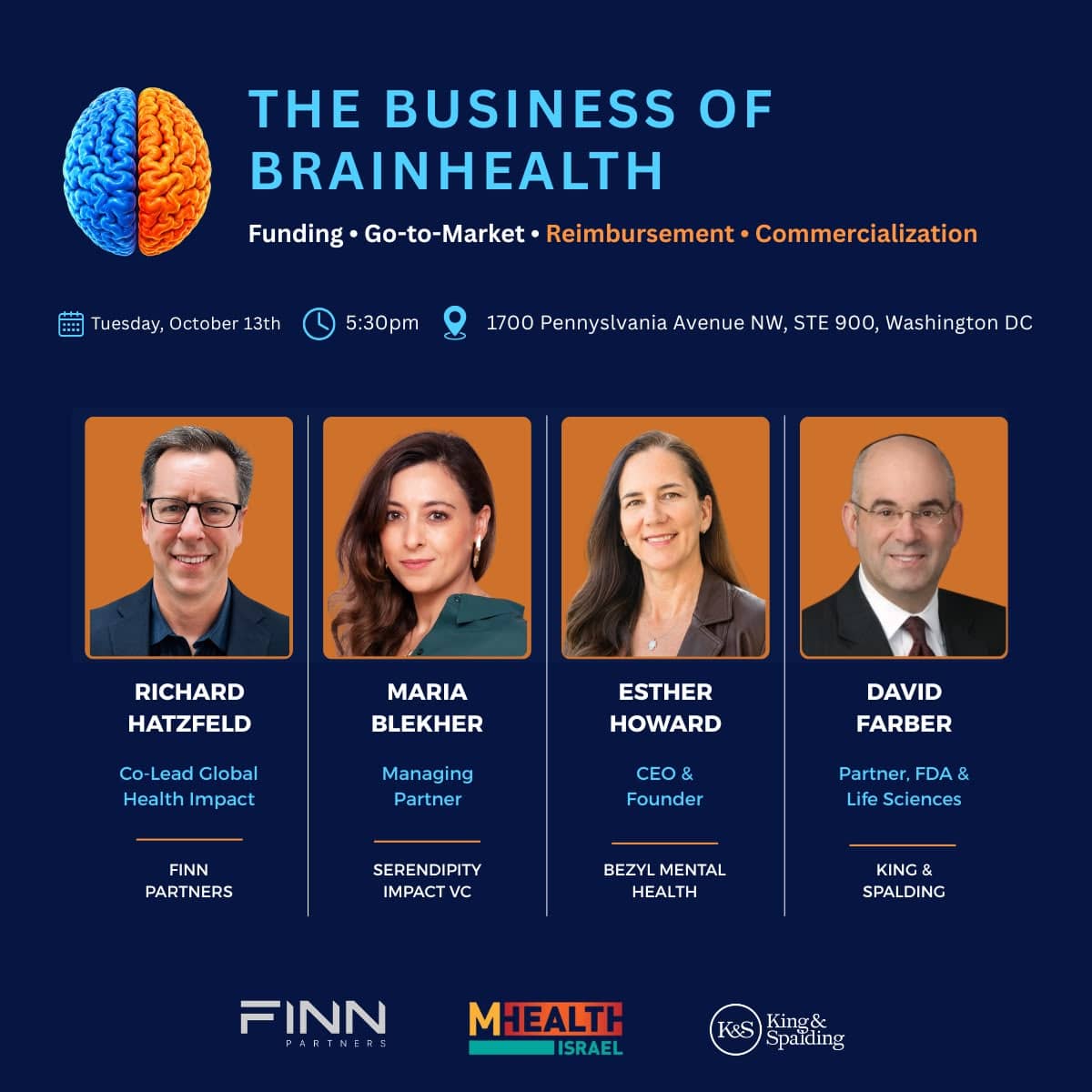 The Business of BrainHealth (Oct 13th, Washington DC): Investment, GTM, Monetization