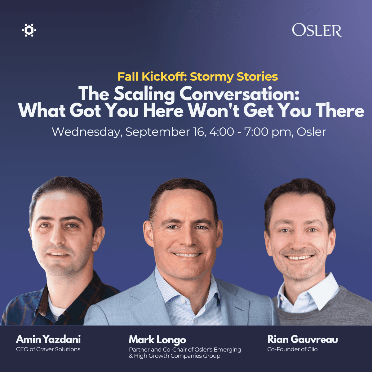 Fall Kickoff: Stormy Stories - The Scaling Conversation: What Got You Here Won't Get You There