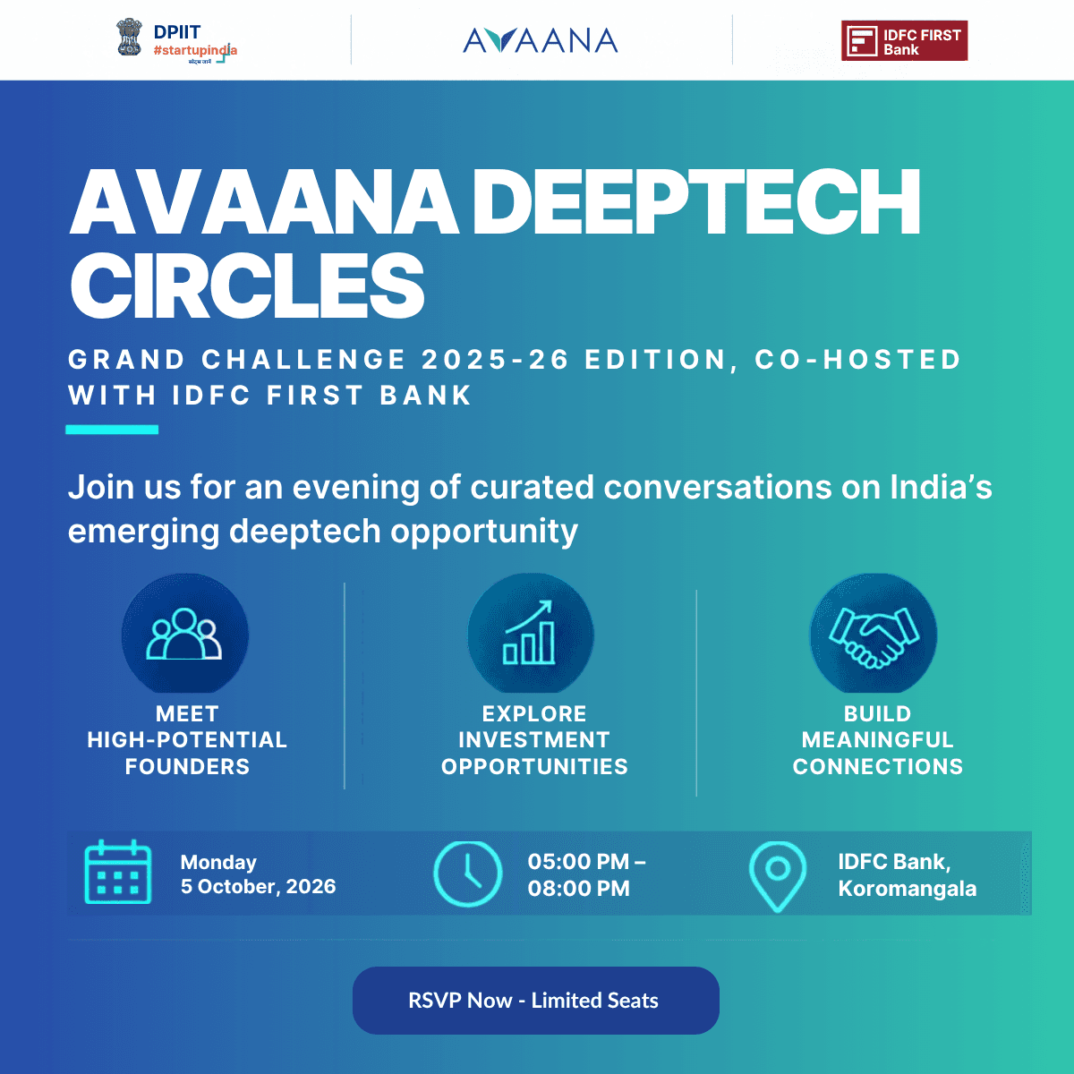 Avaana Deeptech Circles: Grand Challenge 2025-26 edition, co-hosted with IDFC FIRST BANK