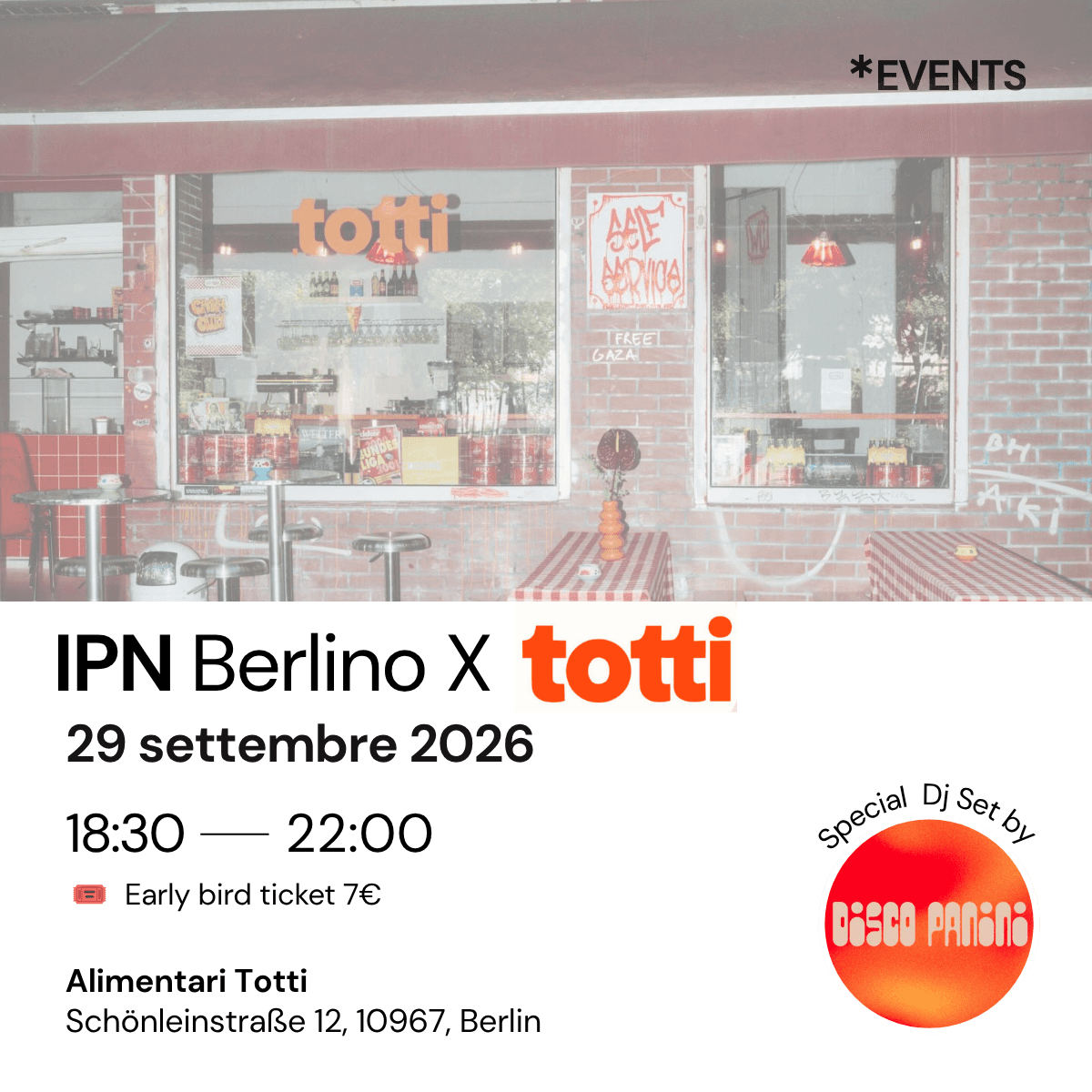 IPN Berlino x Totti with Disco Panini 🔊