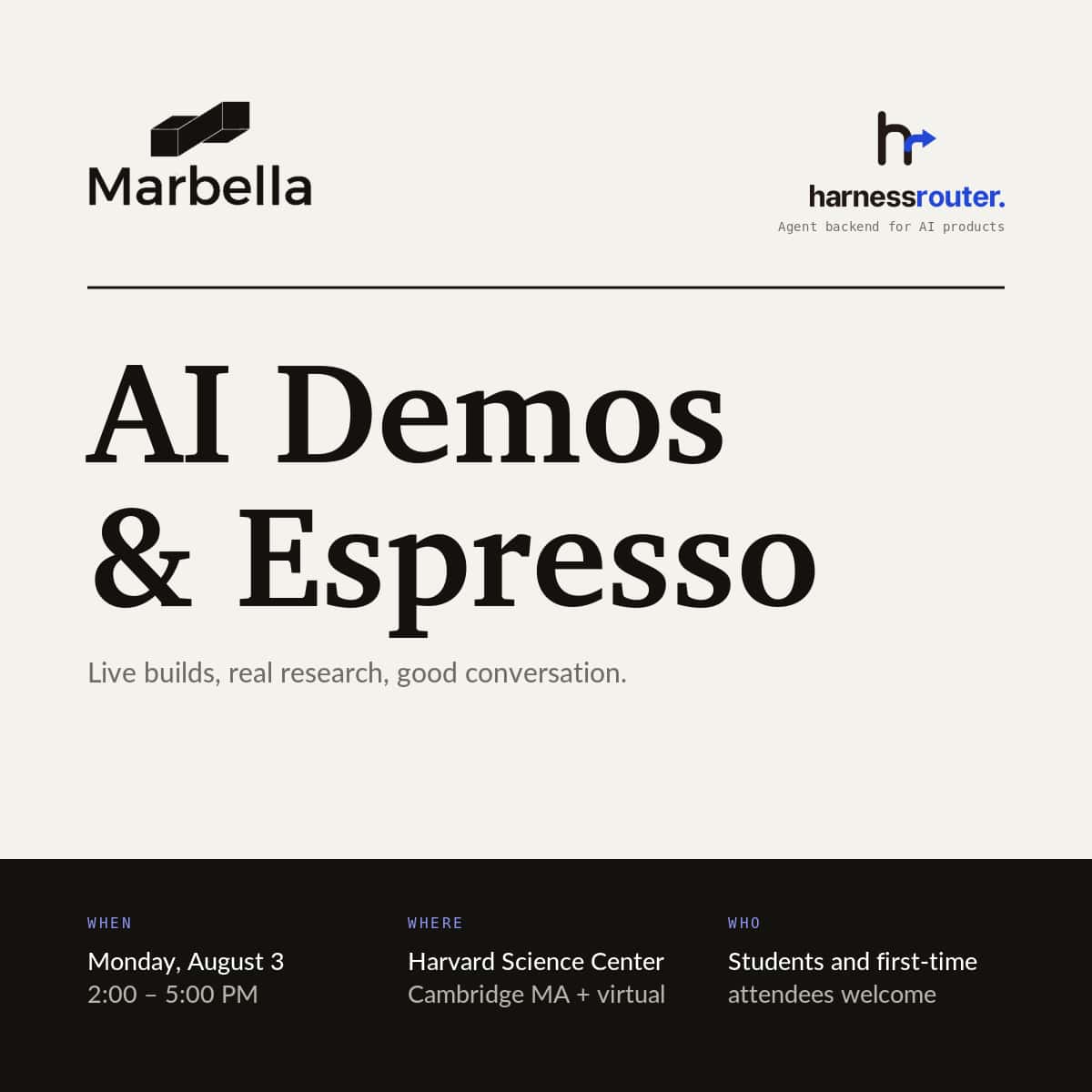 AI Demos & Espresso: Live Builds, Real Research, Good Conversation