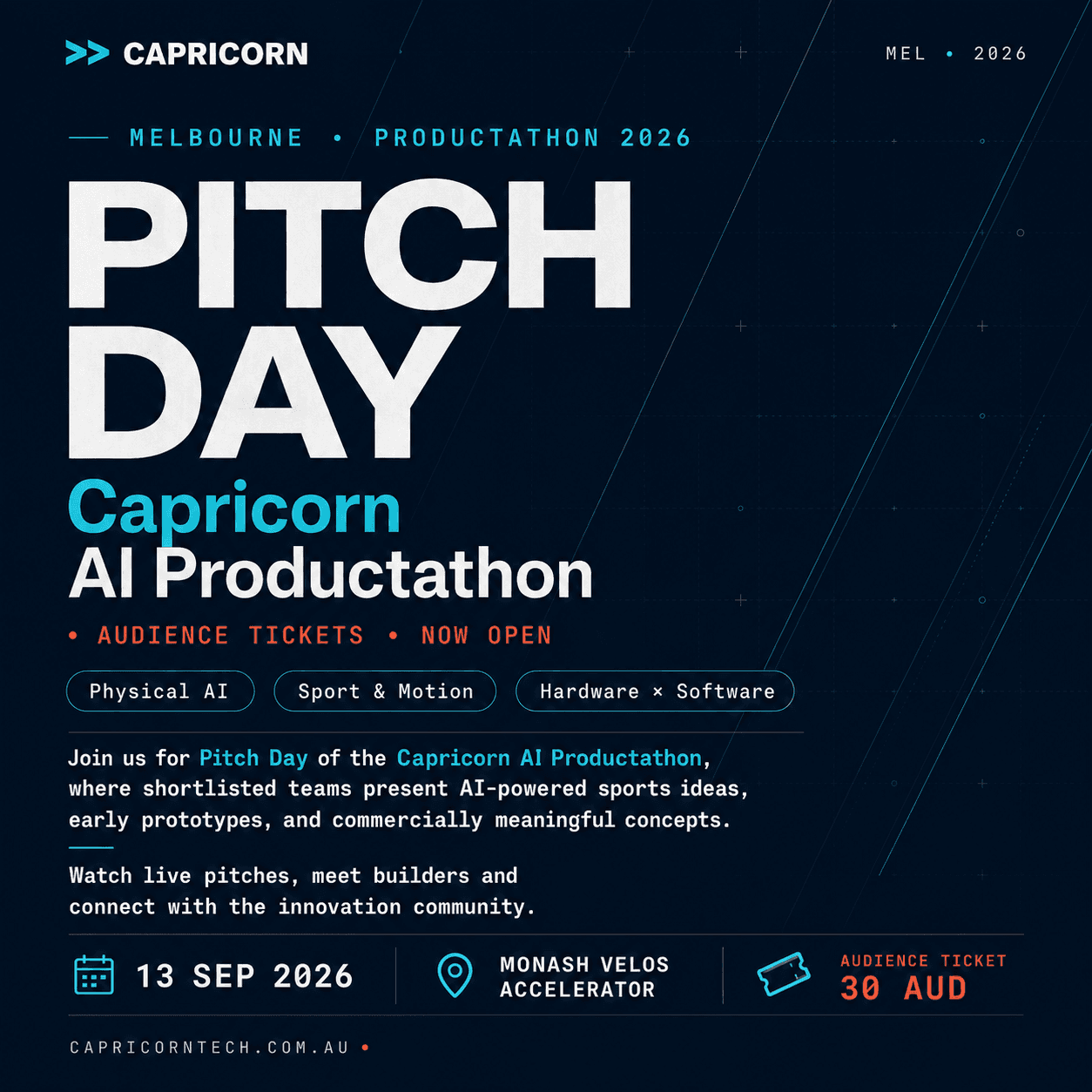Capricorn Physical AI × Sports Competition 2026 | Pitch Day