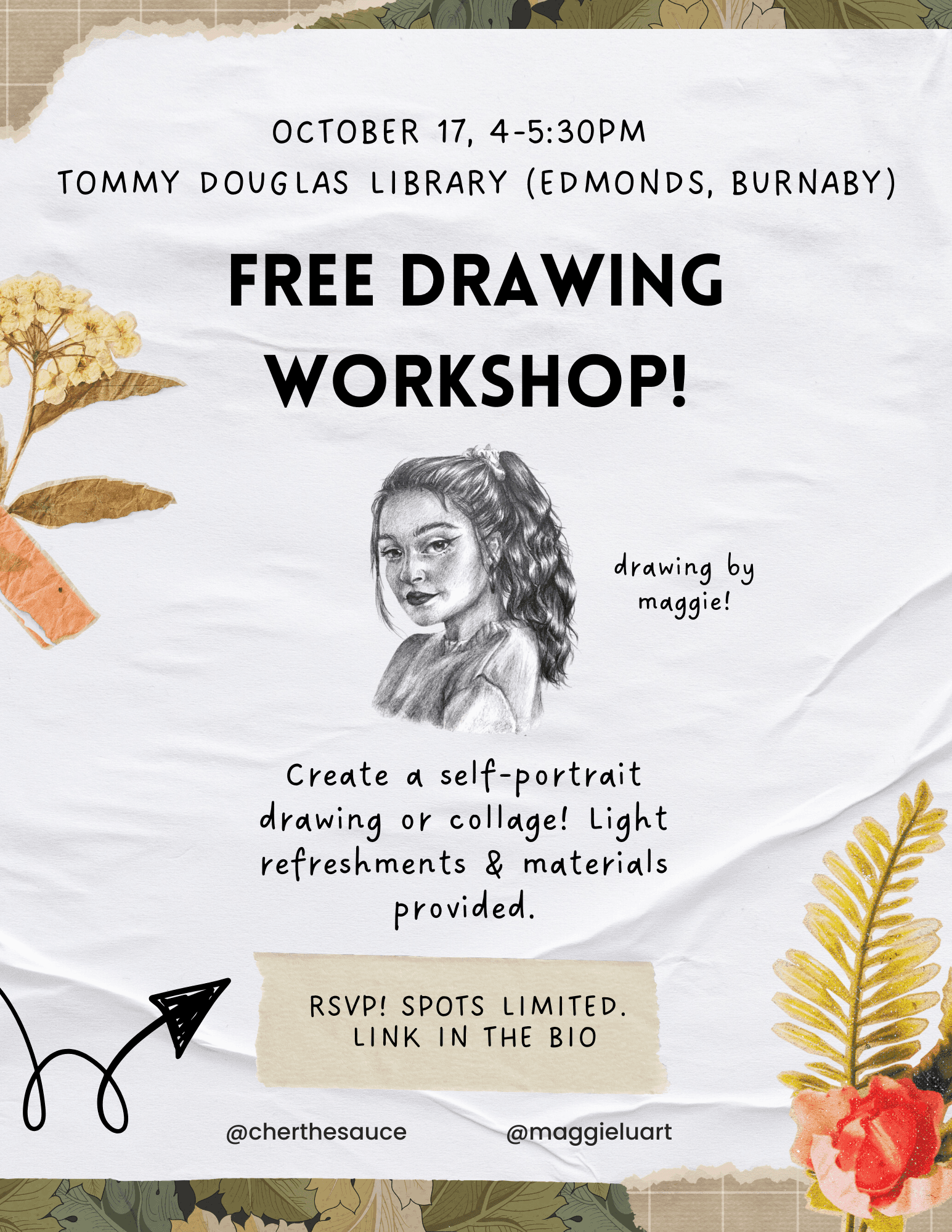 Free Drawing Workshop: Self-Portraits & Collage