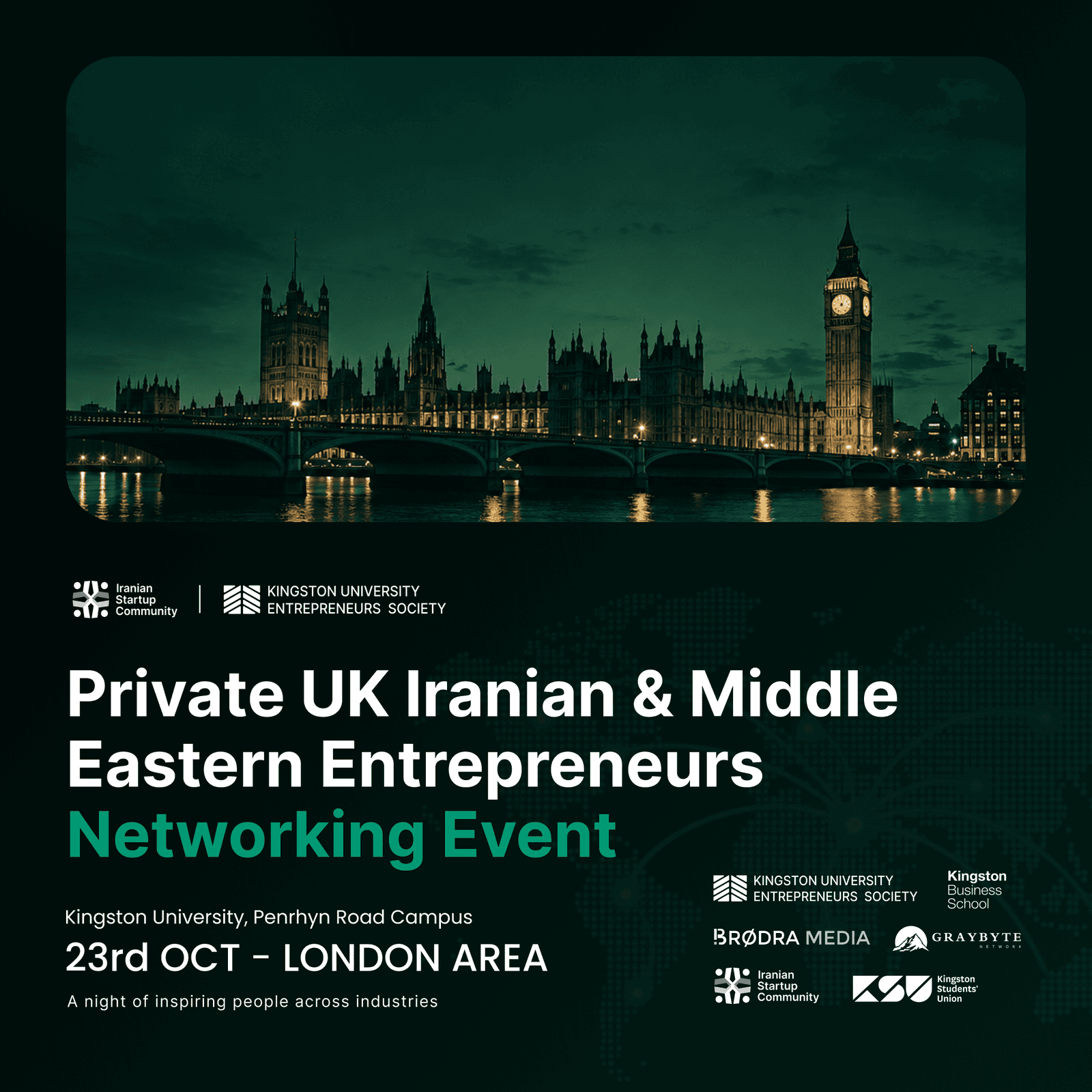 Iranian Startup Community × KUEntSoc | Private Entrepreneurs Networking — LONDON