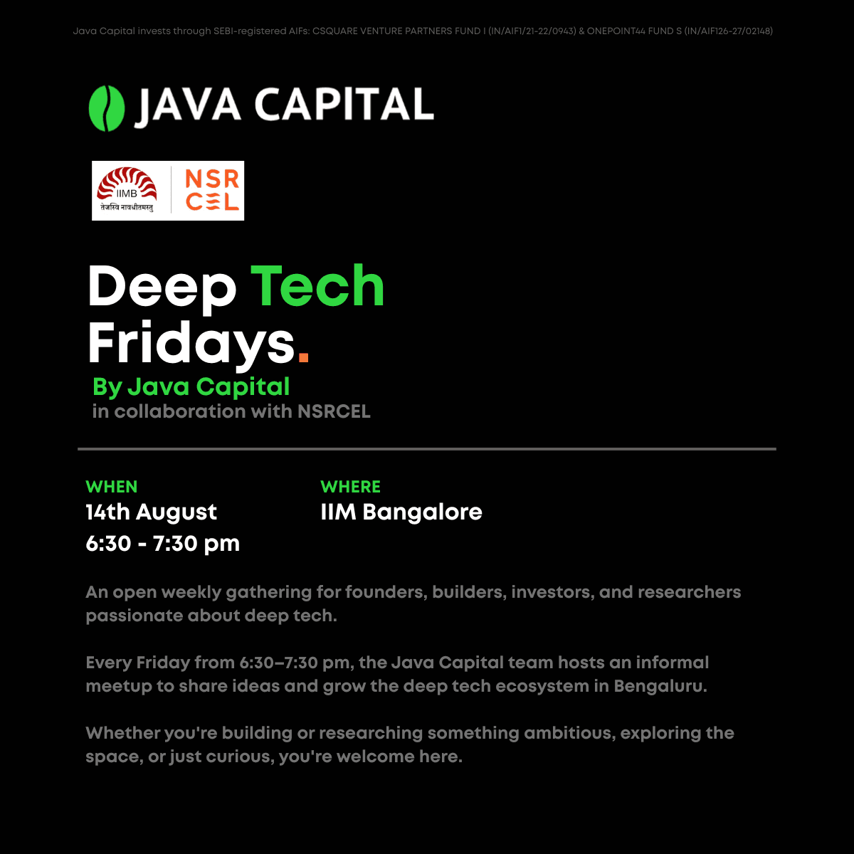 Deep-Tech Fridays by Java Capital
