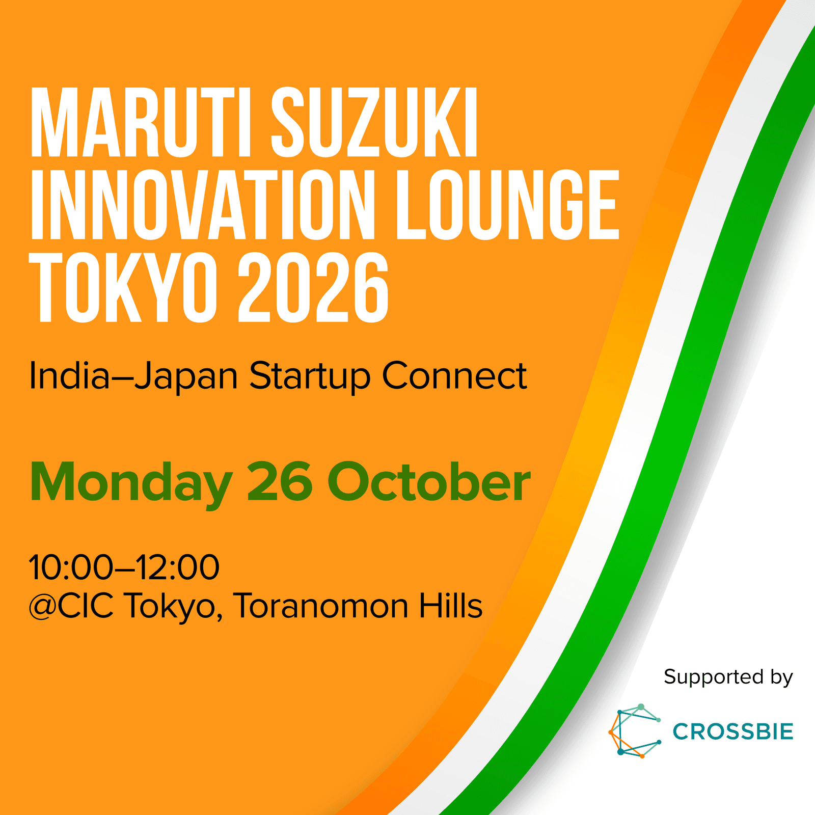 Maruti Suzuki Innovation Lounge Tokyo 2026 — India–Japan Startup Connect