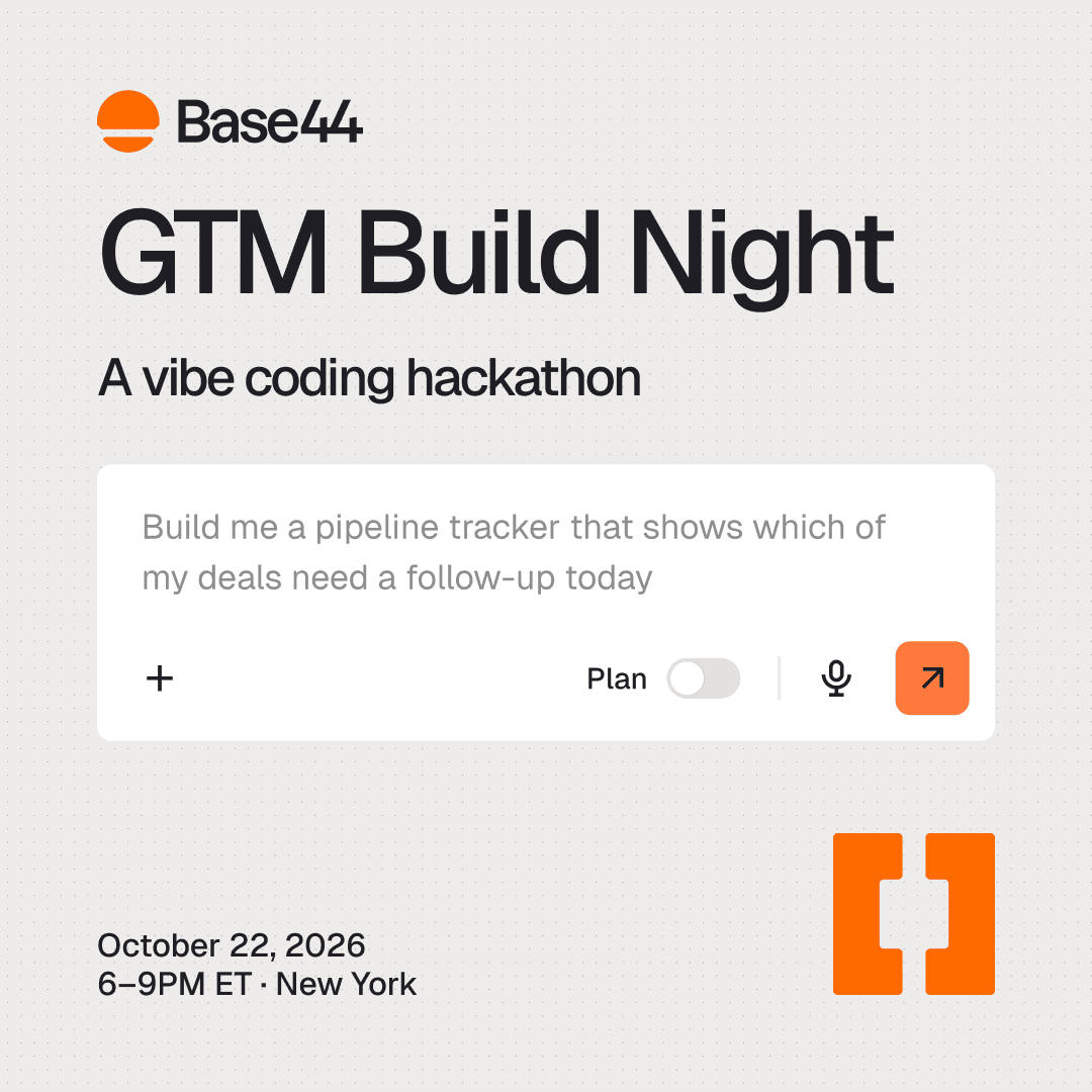 GTM Build Night: Base44 Hackathon NY