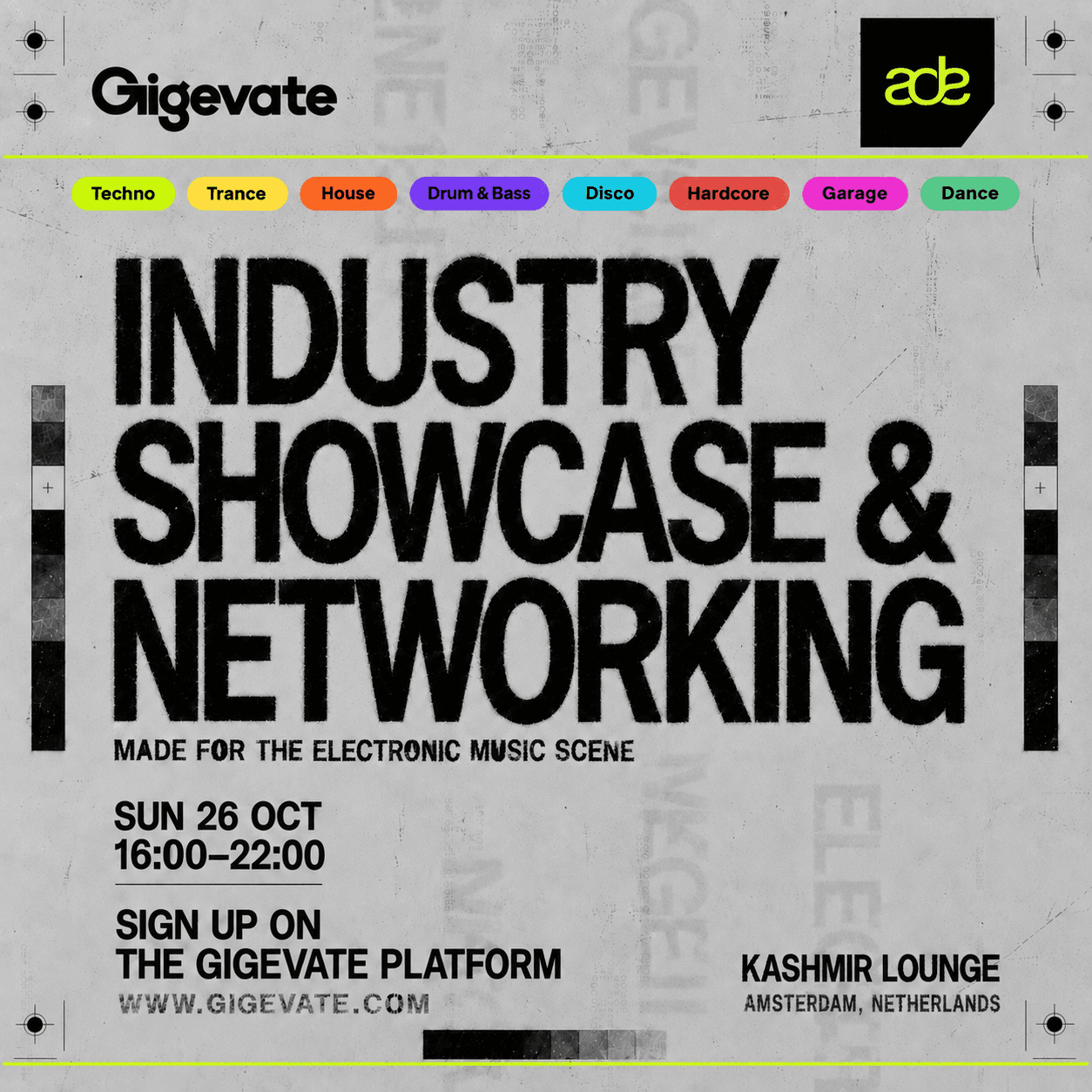 Gigevate x ADE - Electronic Music Showcase & Networking