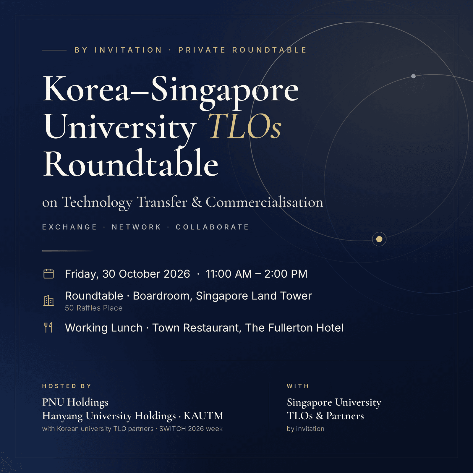 Korea–Singapore University TLOs Roundtable on Technology Transfer & Commercialisation
