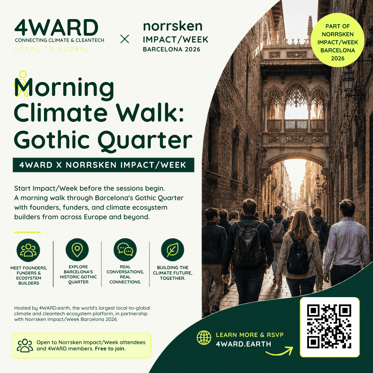 Morning Climate Walk: Gothic Quarter | 4WARD x Norrsken Impact Week