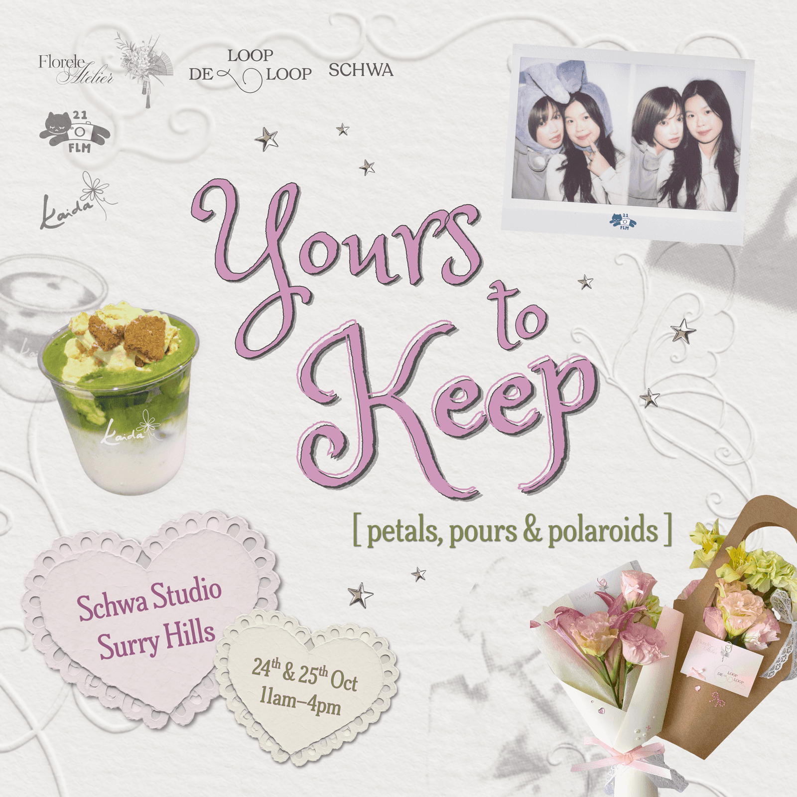 yours to keep: petals, pours & polaroids