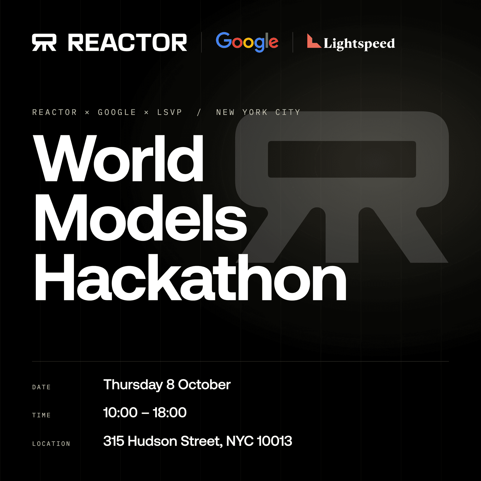 Reactor x Google: World Models Hackathon