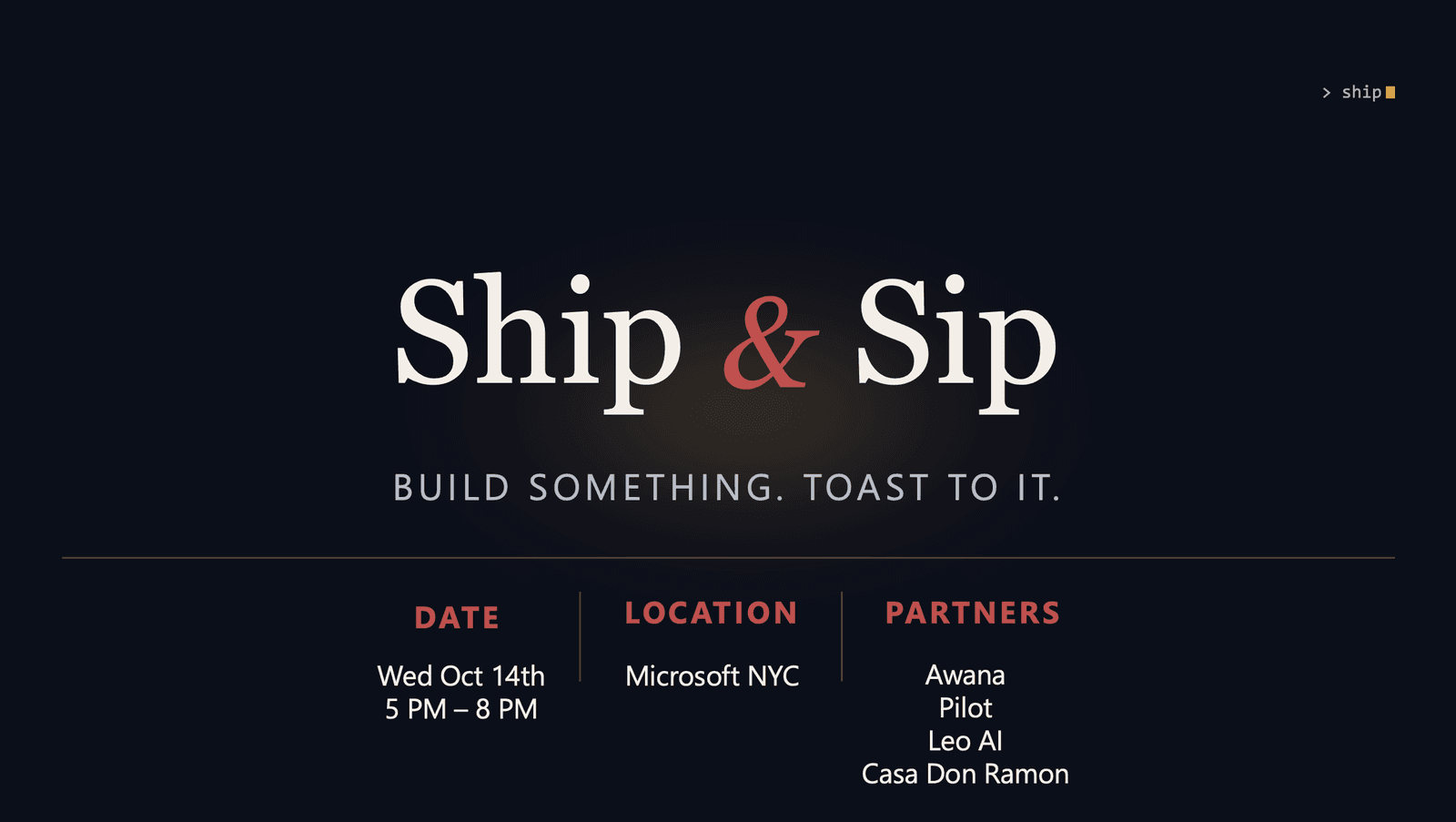 Ship & Sip 🥂 @Microsoft - NYC's Build-Along Happy Hour (Vol. 2)
