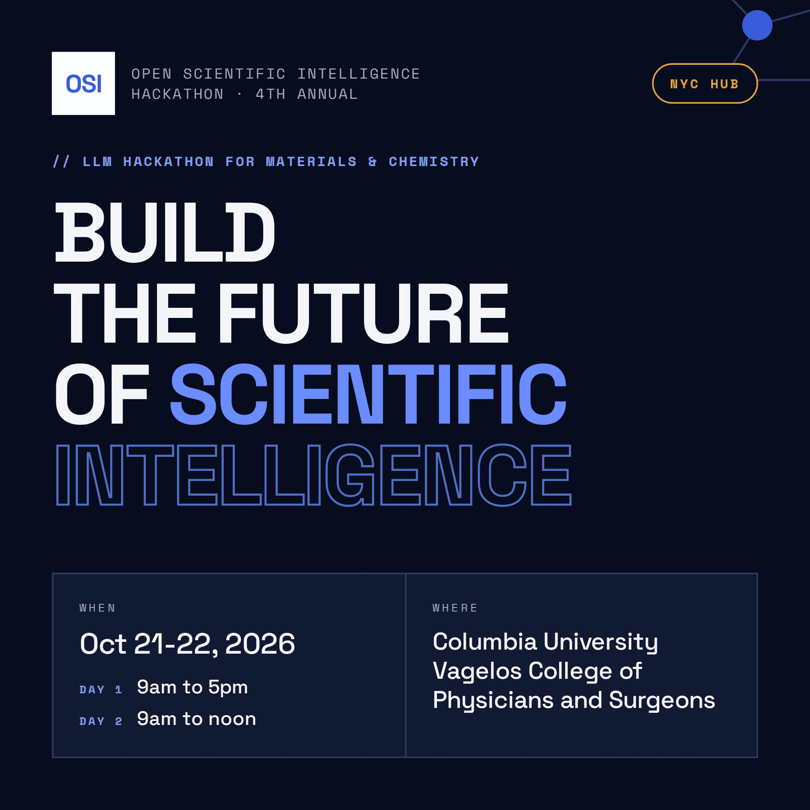 Open Scientific Intelligence Hackathon (NYC Hub)