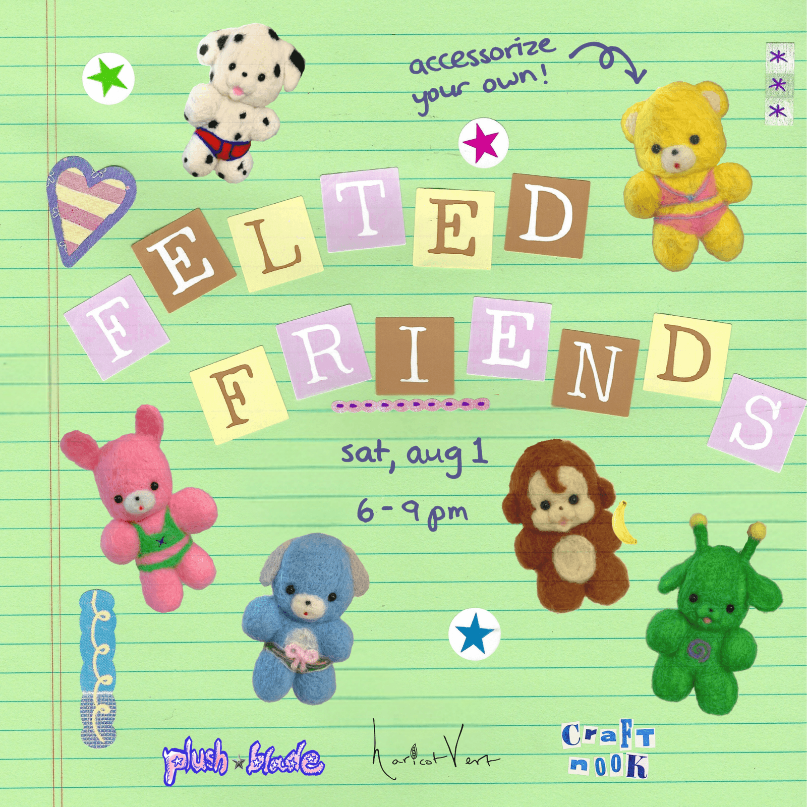 felted friends: bag charms w/ @plush.blade
