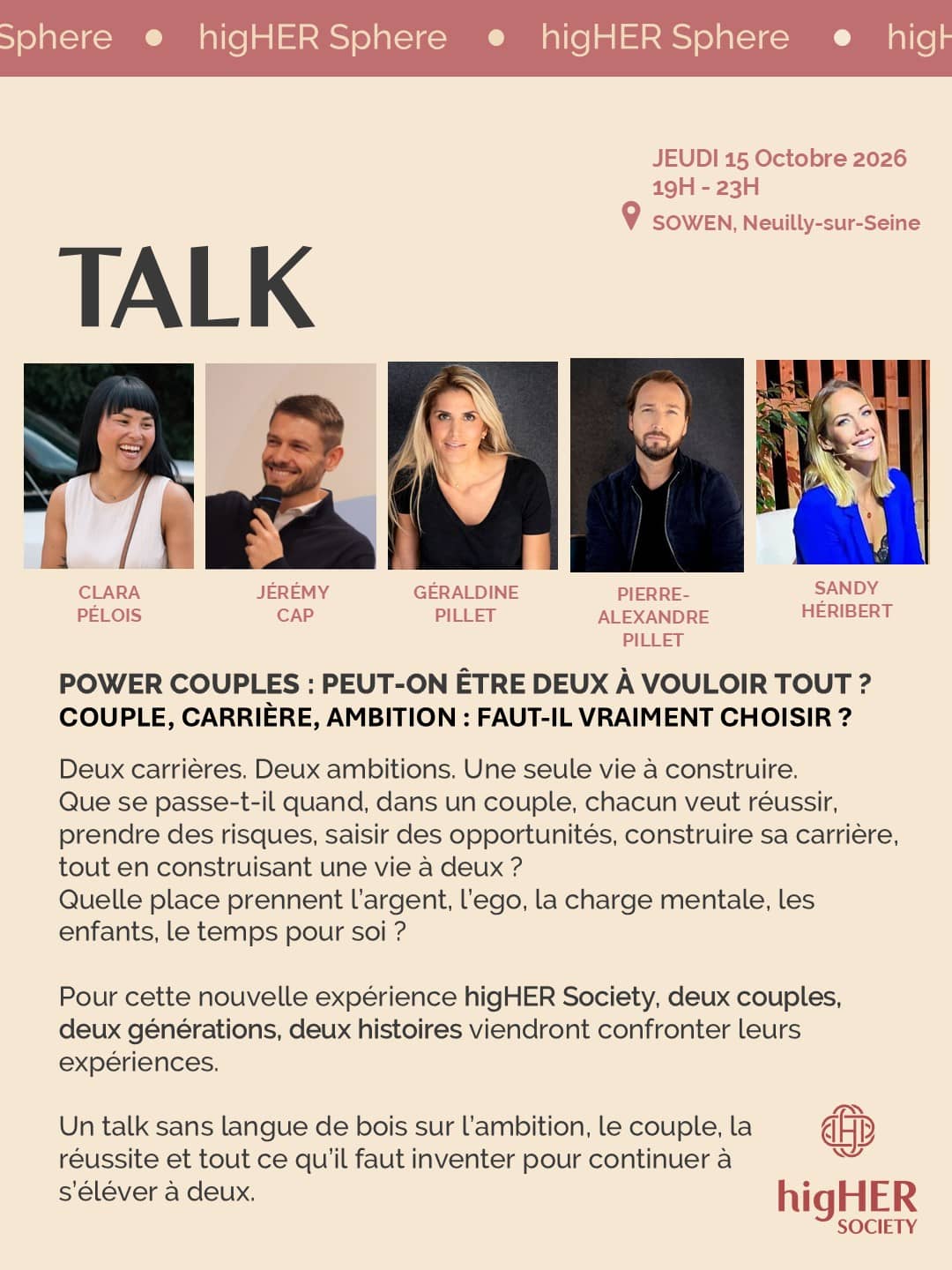 higHER Society - Talk "POWER COUPLES" : peut-on être deux à vouloir tout ?