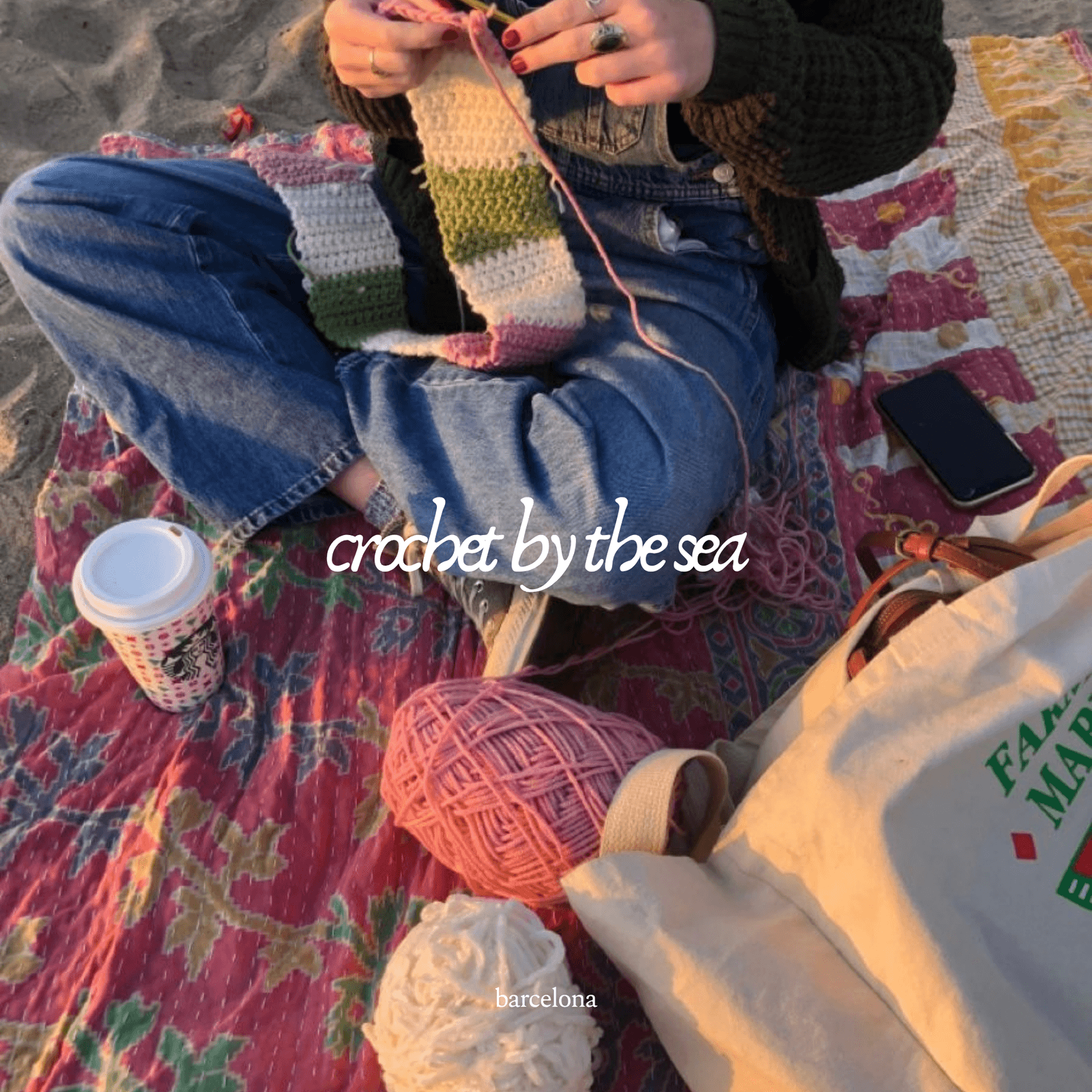 barcelona: crochet gathering by the sea