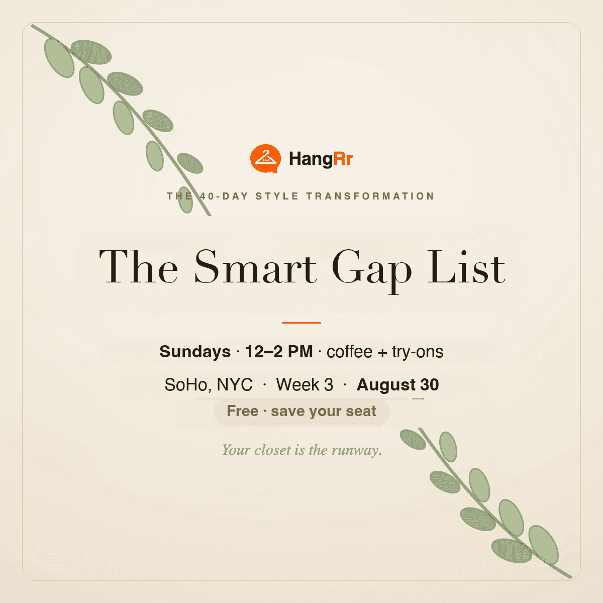 HangRr Workshop · Week 3 — The Smart Gap List