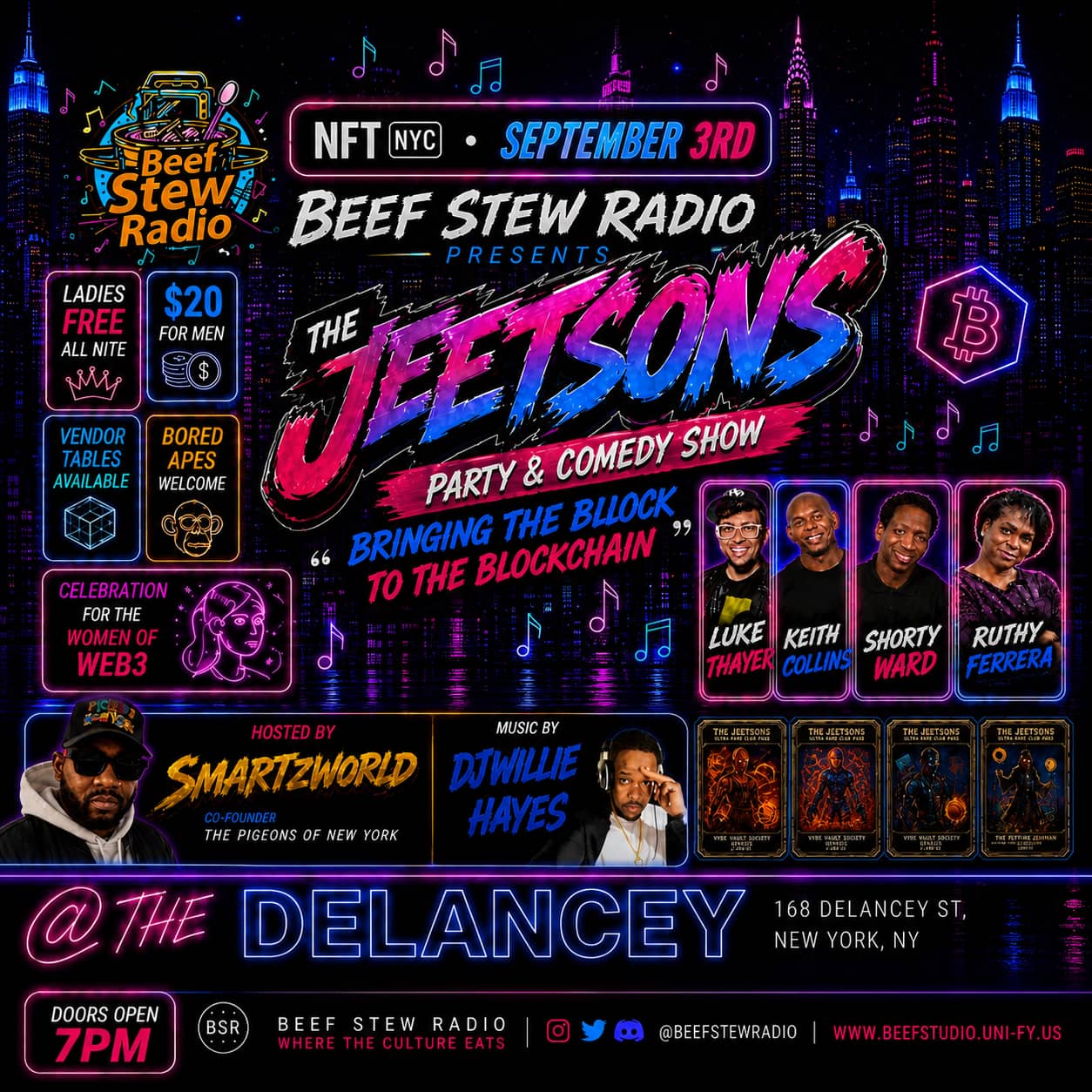 Beef Stew Radio Presents: THE JEETSONS – Party & Comedy Show (NFT NYC)