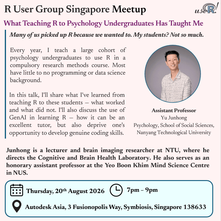 R User Group Meetup - Thursday 20 August 2026