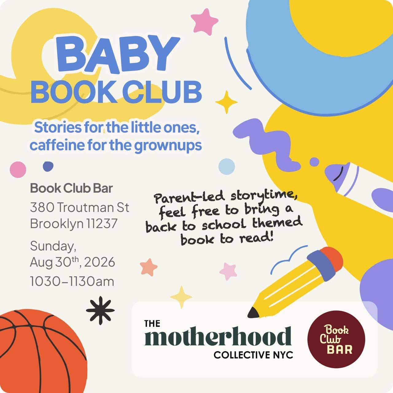 Back-to-School Storytime @Book Club Bar!