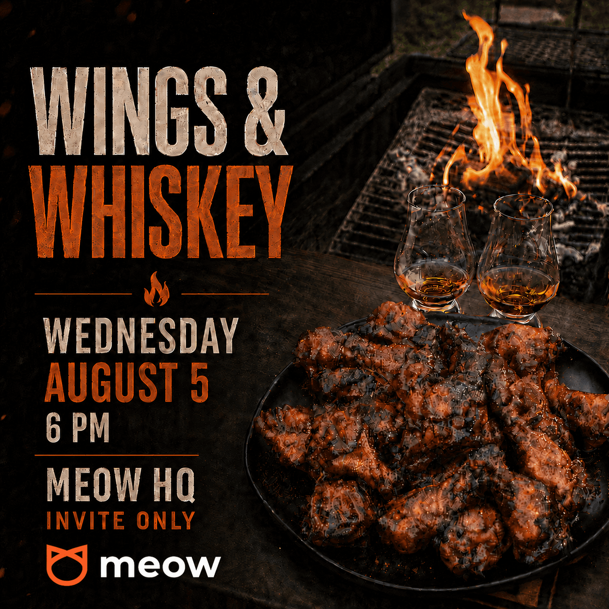 Wings & Whiskey Wednesday @ Meow HQ