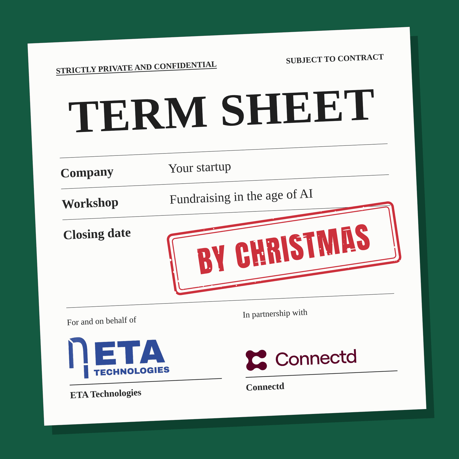 Term Sheet by Christmas: Fundraising in the Age of AI