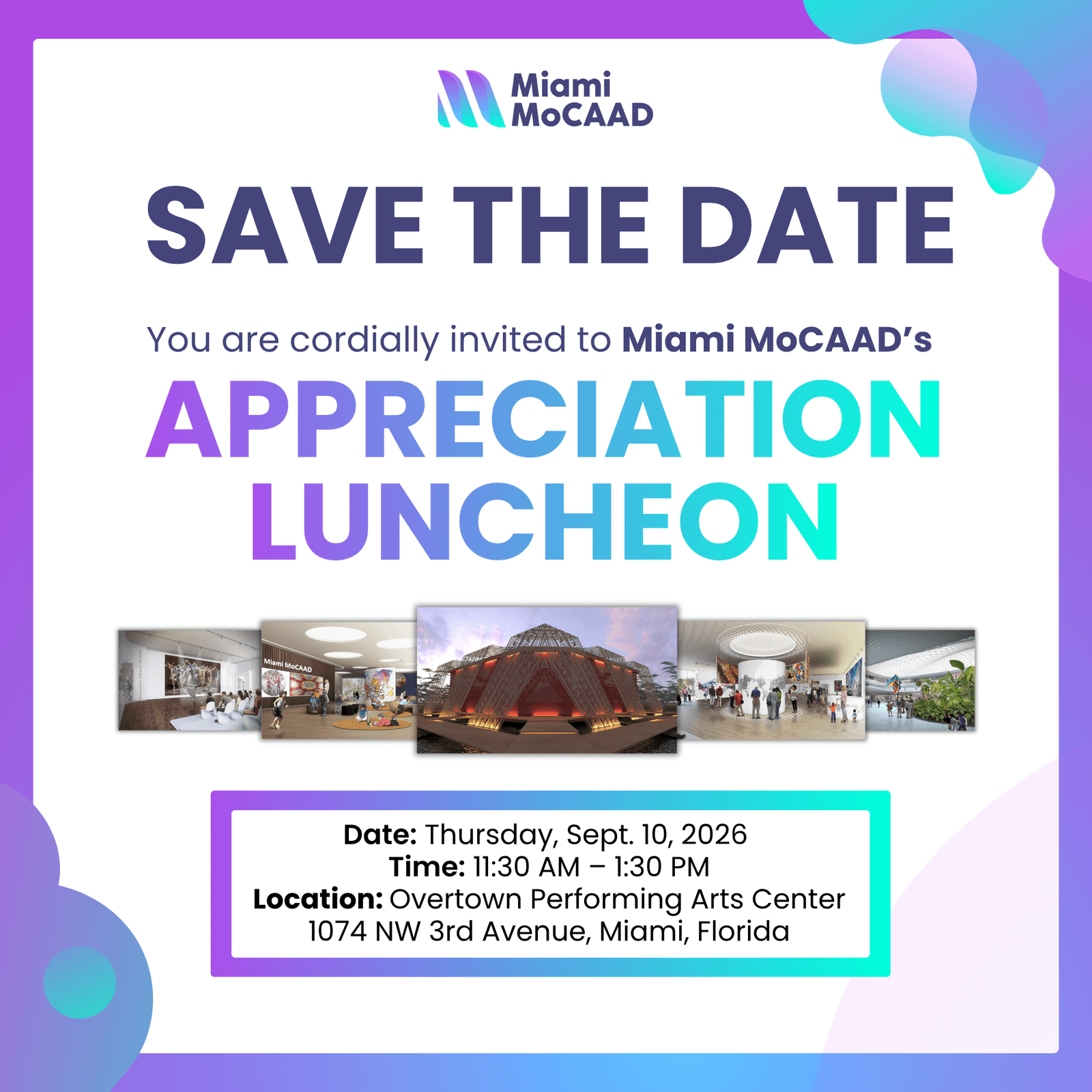 Save The Date | Miami MoCAAD Appreciation Luncheon