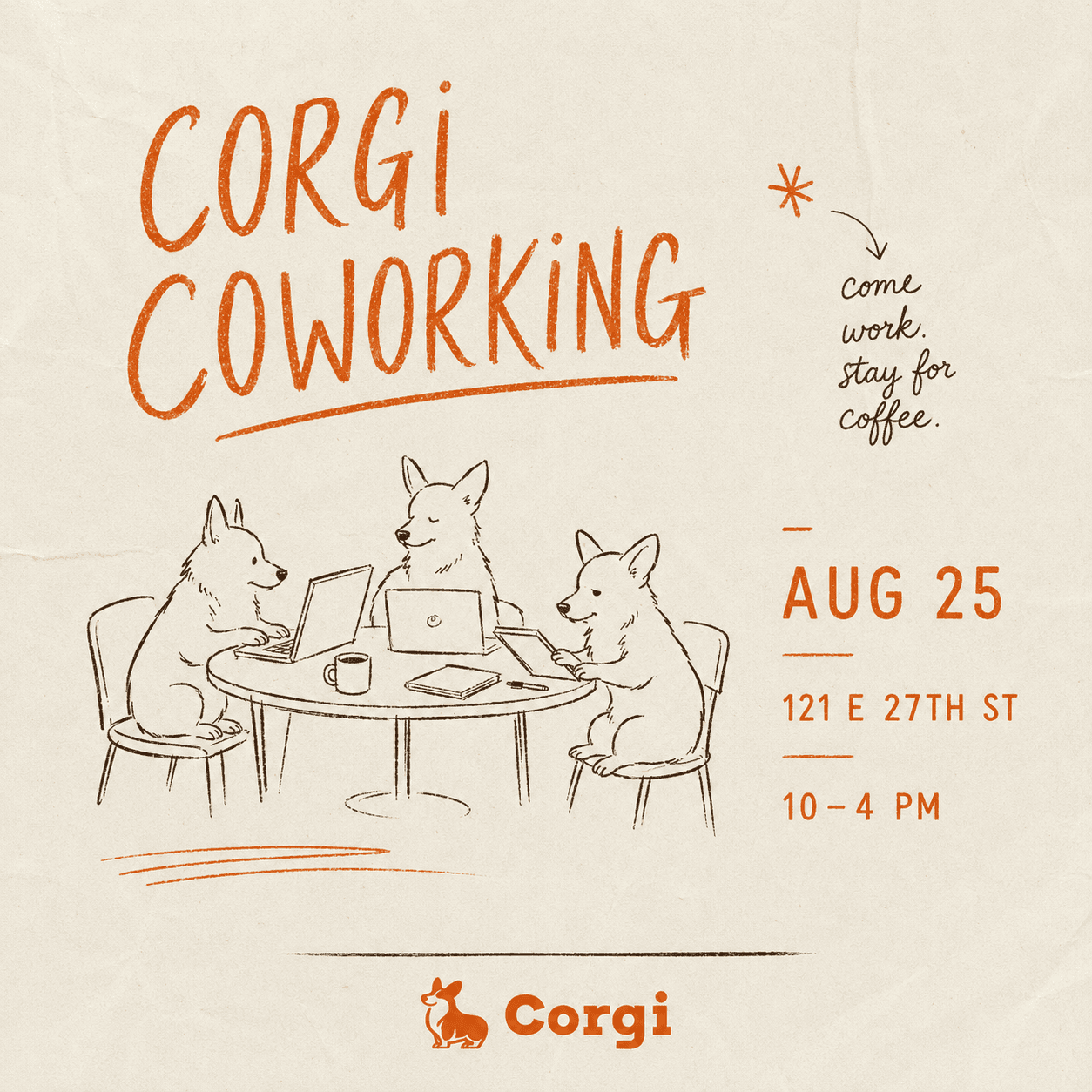 coworking @ corgi cafe nyc