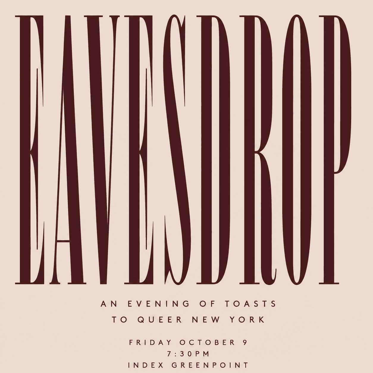 Living Room Lectures presents Eavesdrop: An Evening of Toasts