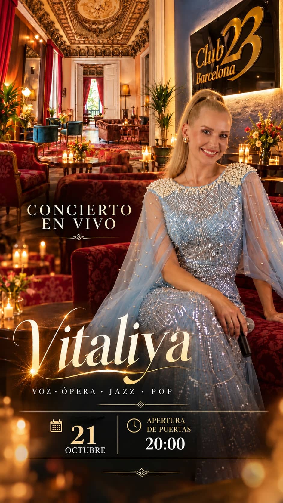 AFTERWORK & CONCERT by VITALIYA at PALACE-ART CLUB + TERRACE & LOUNGE!(15€ with drink)