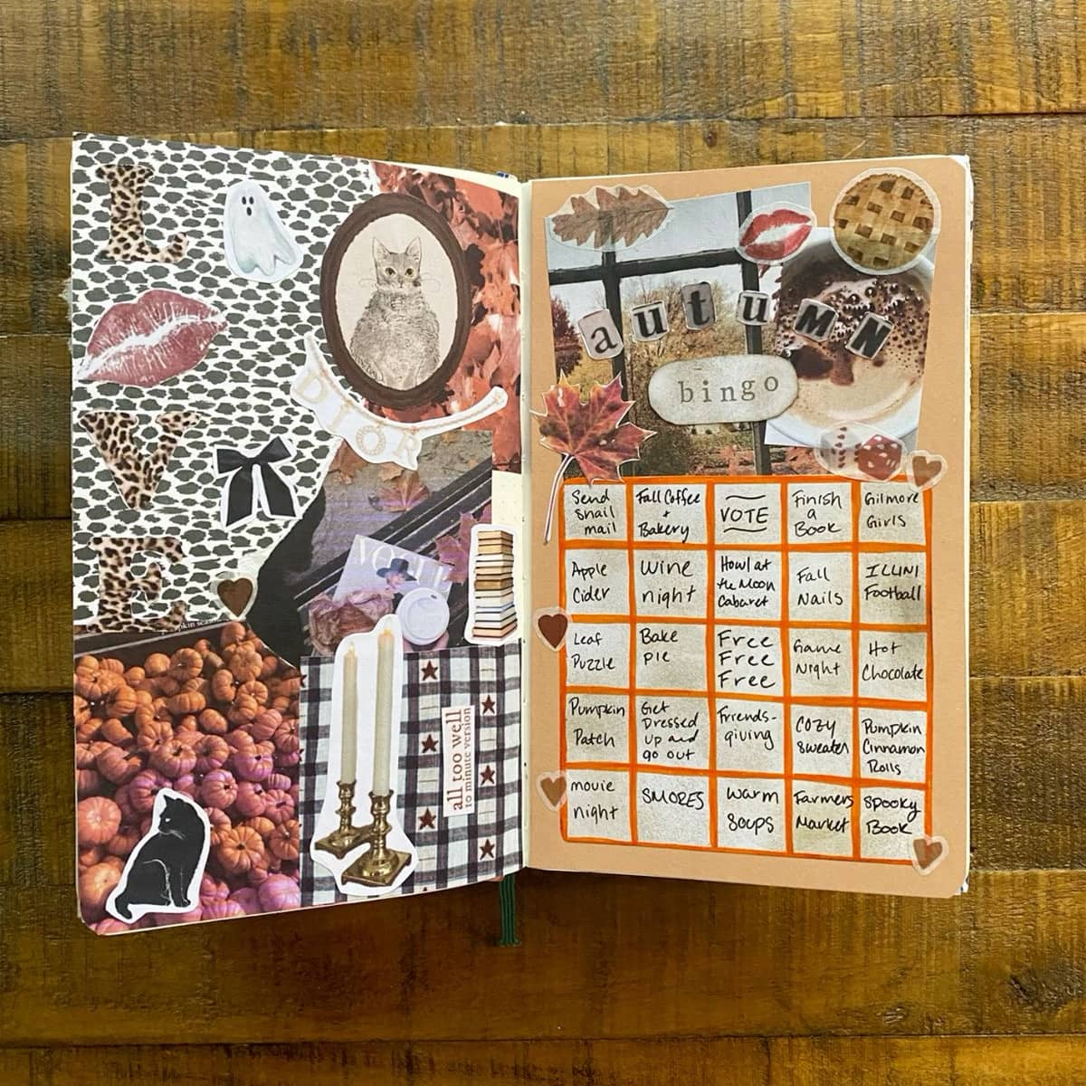 collage club: fall bingo boards