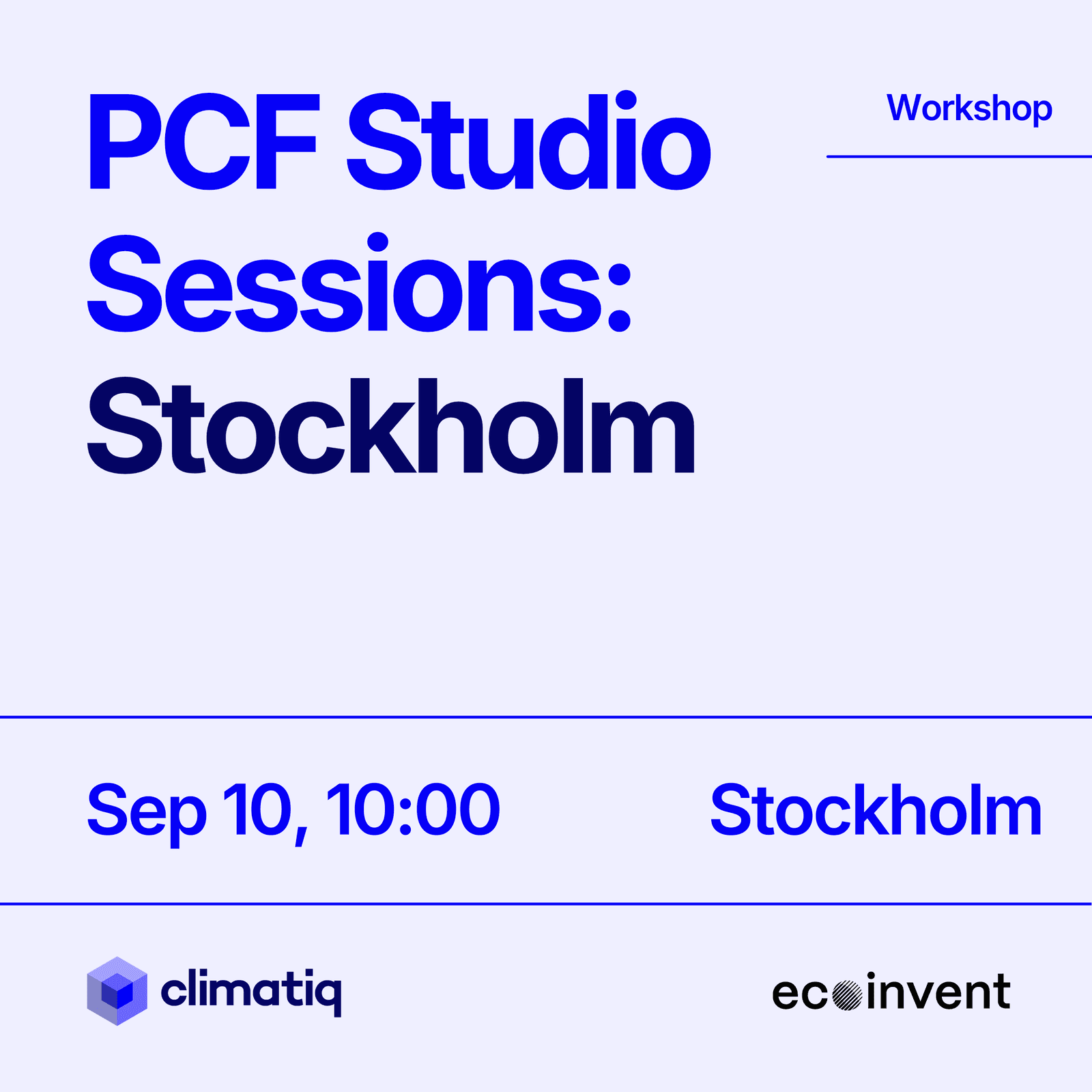 Stockholm | PCF Studio Sessions: Climatiq x ecoinvent (10:00)