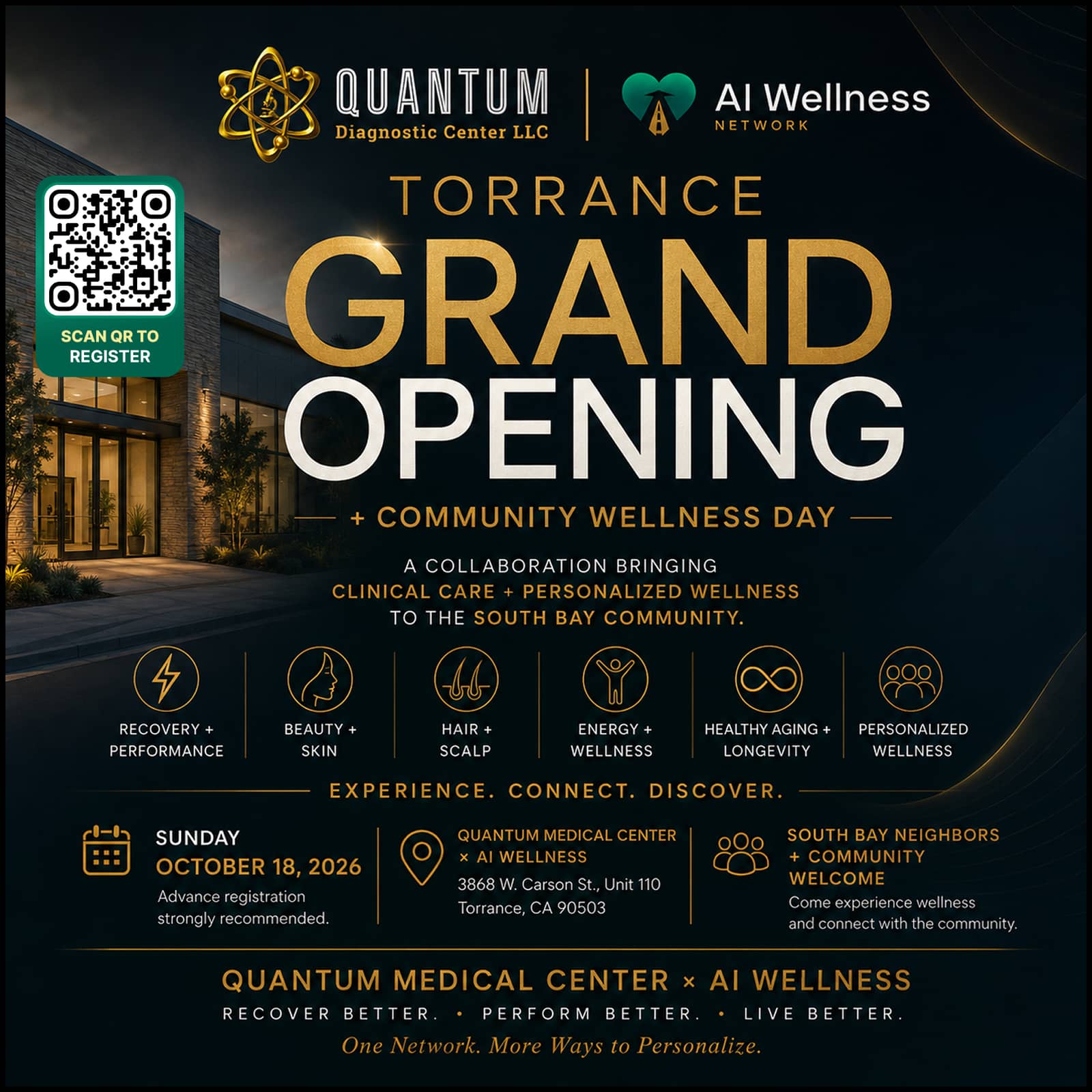 QUANTUM MEDICAL CENTER × AI WELLNESS TORRANCE WELLNESS GRAND OPENING + COMMUNITY DAY
