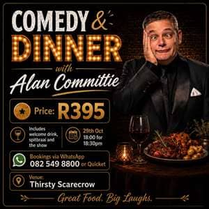 DINNER & COMEDY WITH ALAN COMMITTIE