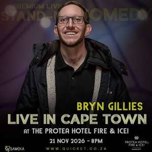 BRYN GILLIES - LIVE in Cape Town at The Protea Hotel Fire & Ice! 21 November 2026