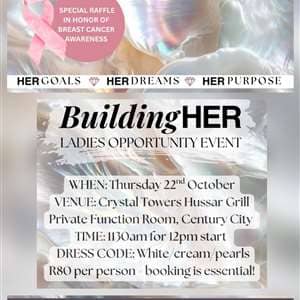 Building HER Showcase - 22 October @11h30 Conference room Hussar Grill