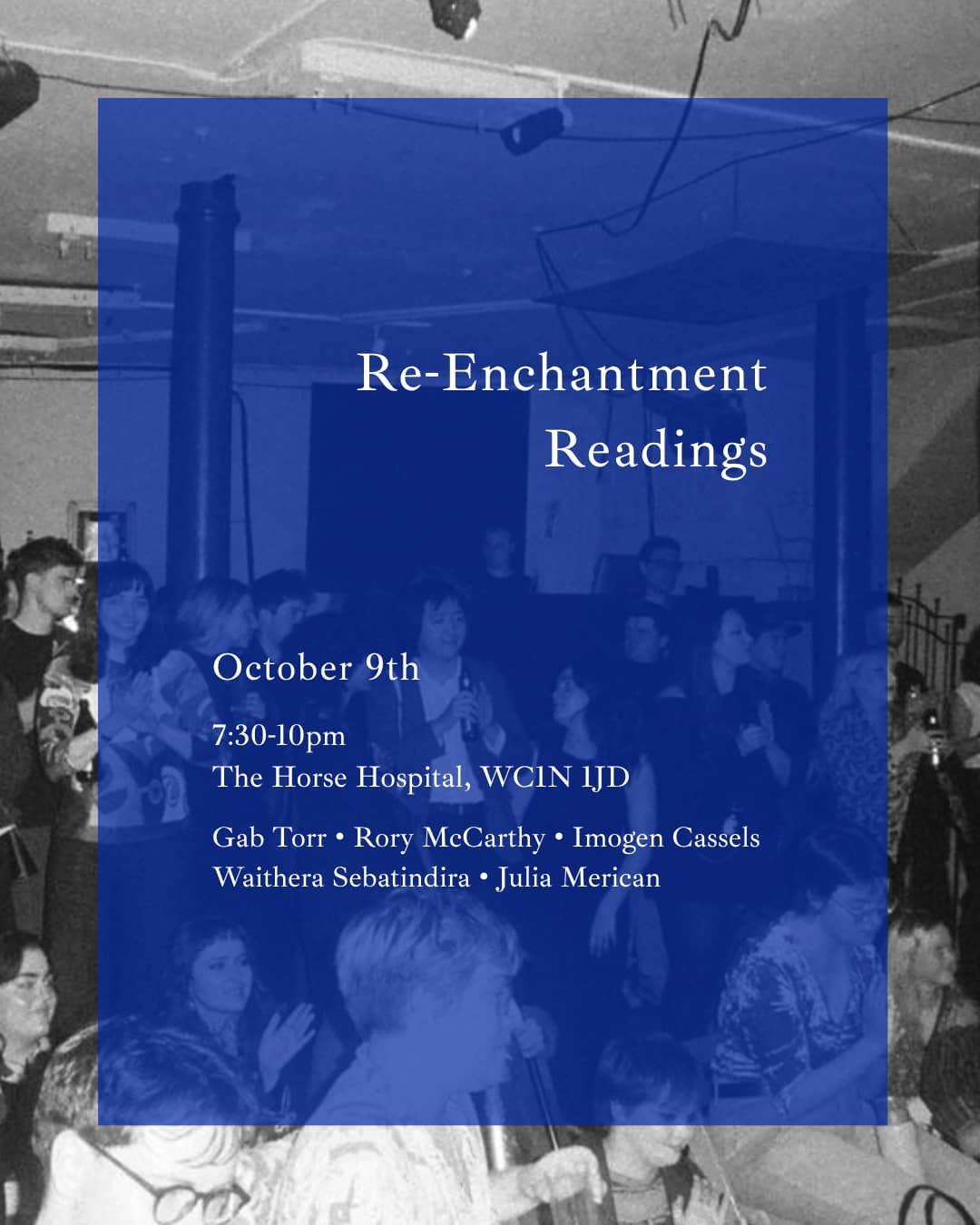 Re-Enchantment Readings: Gab Torr | Rory McCarthy | Imogen Cassels | Waithera Sebatindira | Julia Merican