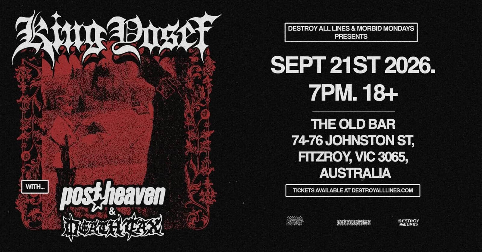 MORBID MONDAYS w/ KING YOSEF (USA) + POST HEAVEN + DEATH TAX