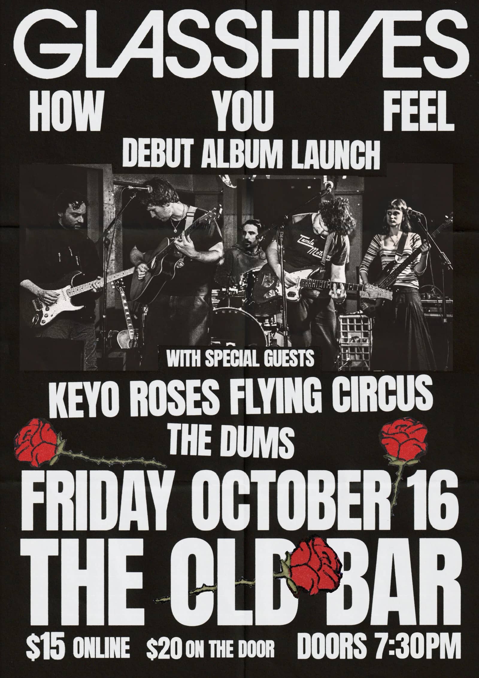 GLASSHIVES - launch + KEYO ROSE'S FLYING CIRCUS + THE DUMS