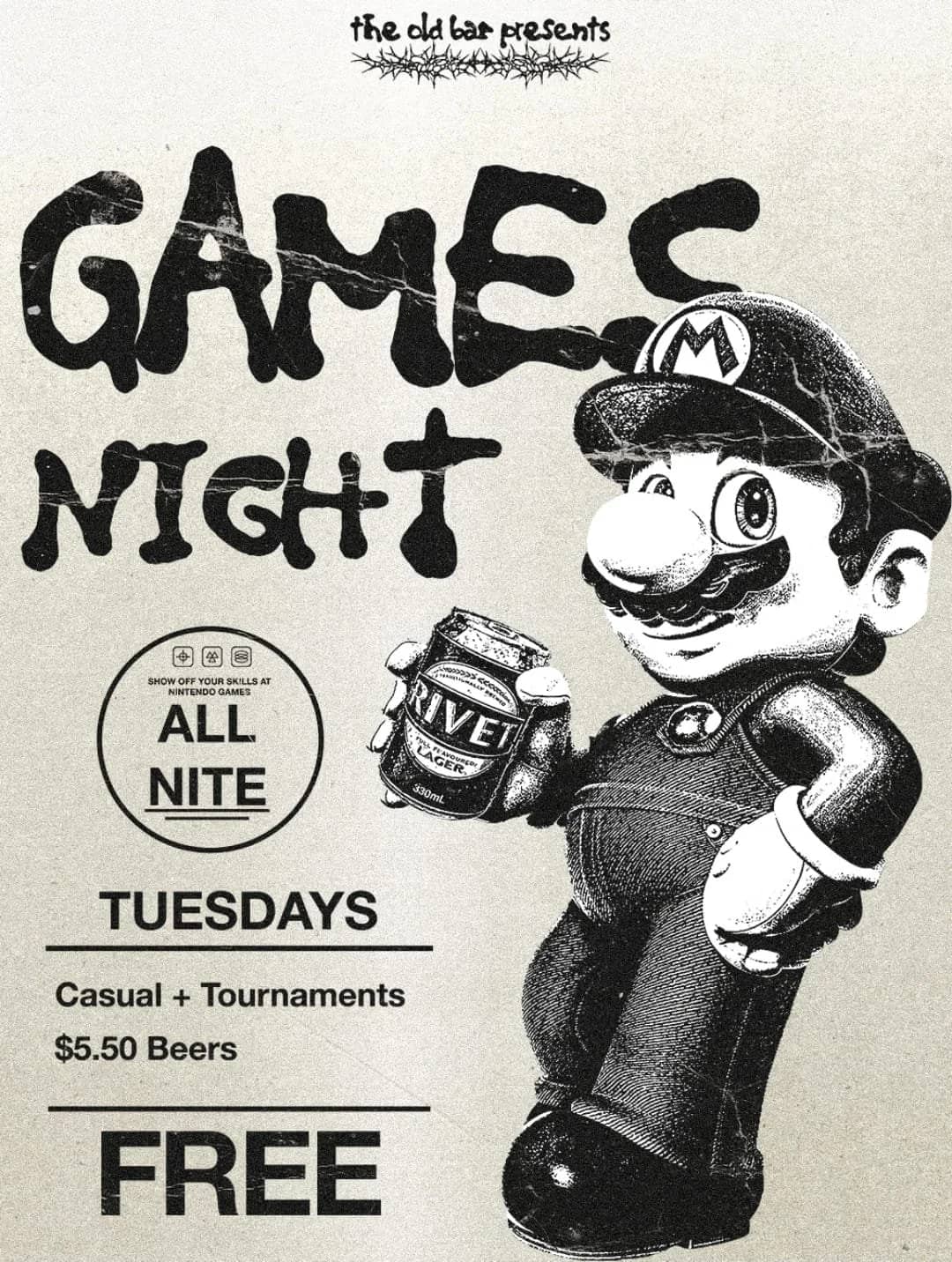 GAMES NIGHT: VIDEO GAMES UPSTAIRS