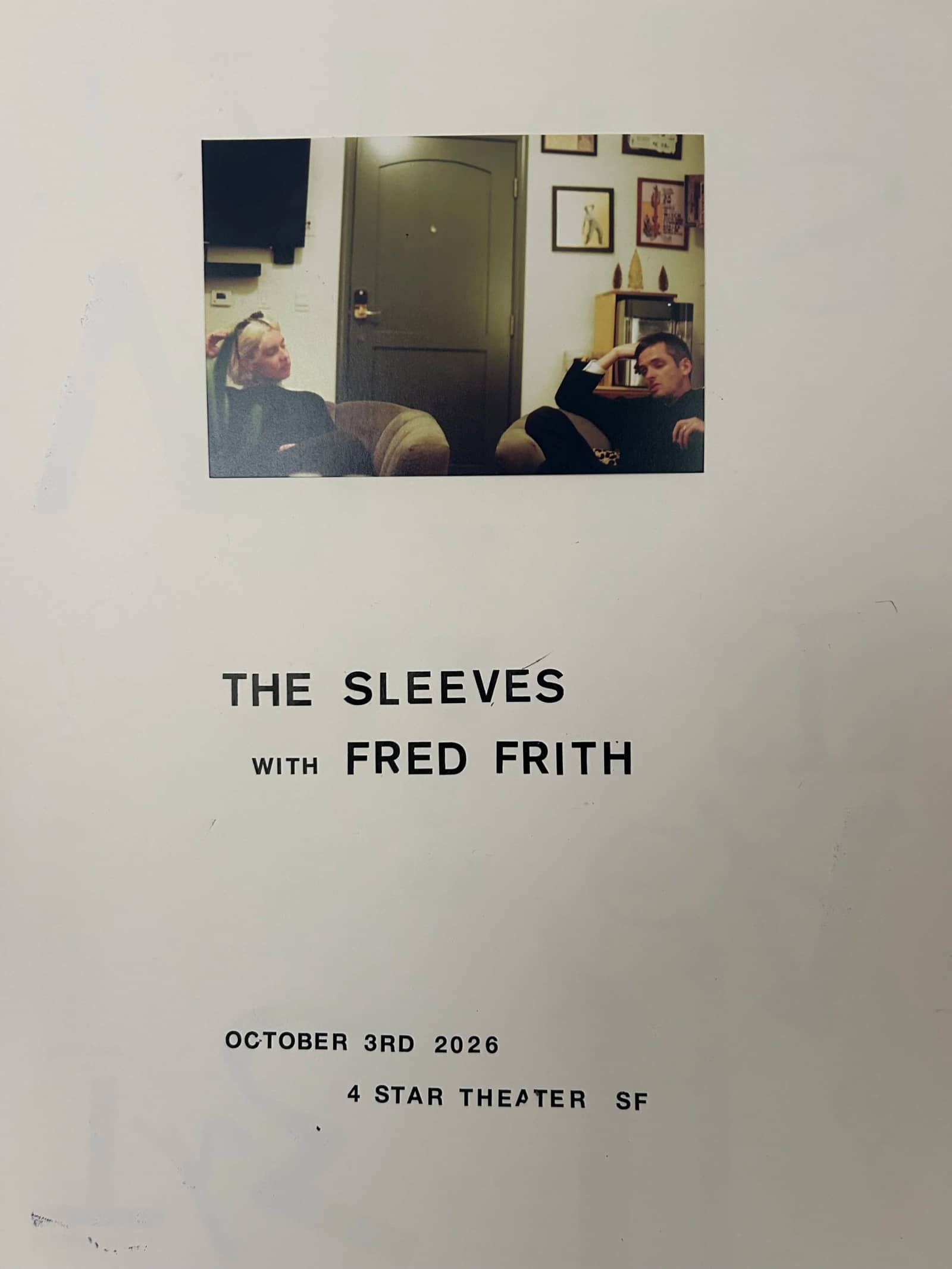 LIVE MUSIC: The Sleeves, Fred Frith ~ Doors at