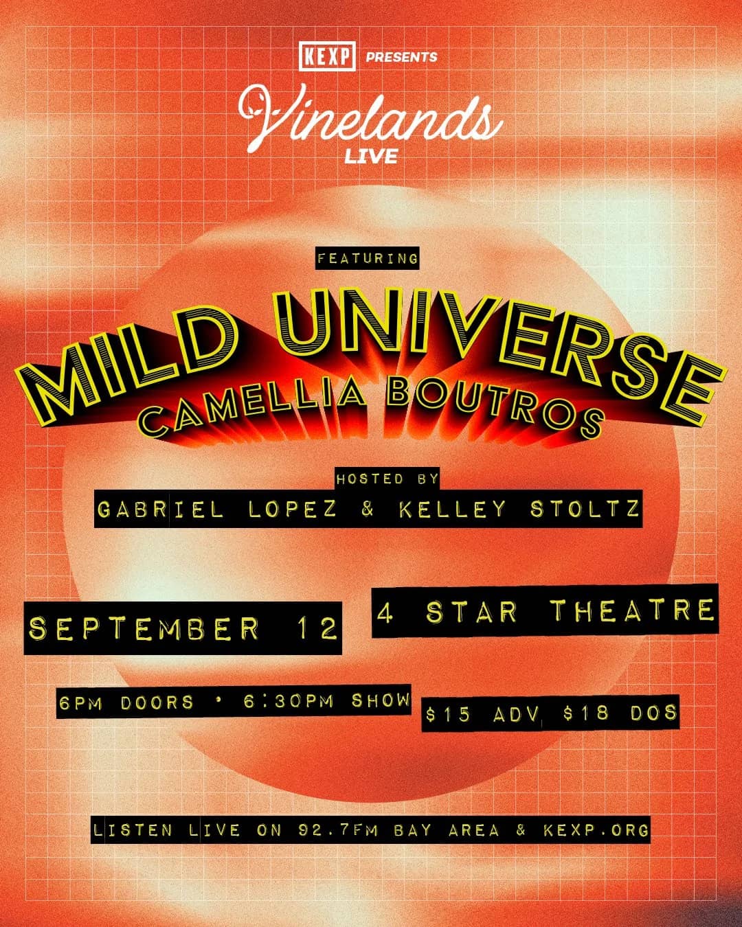 KEXP'S VINELANDS LIVE: Mild Universe, Camellia Boutros ~ Doors at