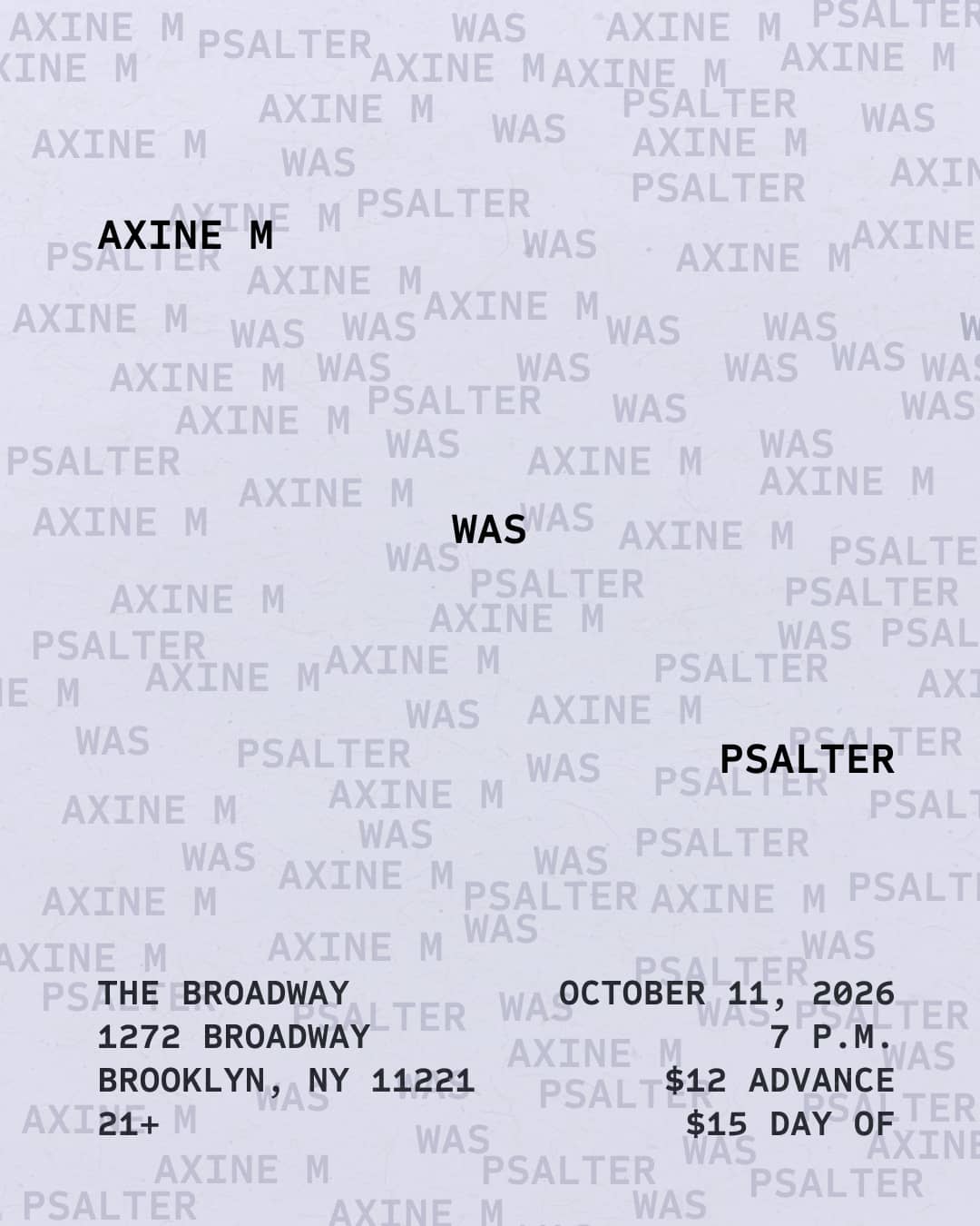 Axine M w/ was + Psalter